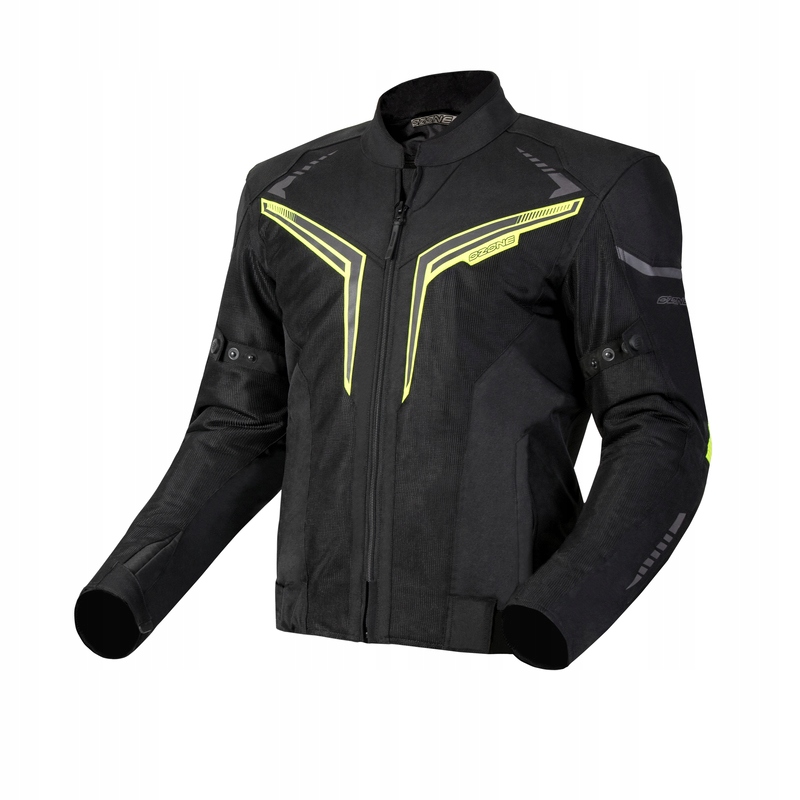 Textilná Motocyklová Bunda Ozone Flow Black Fluo Yellow Xs