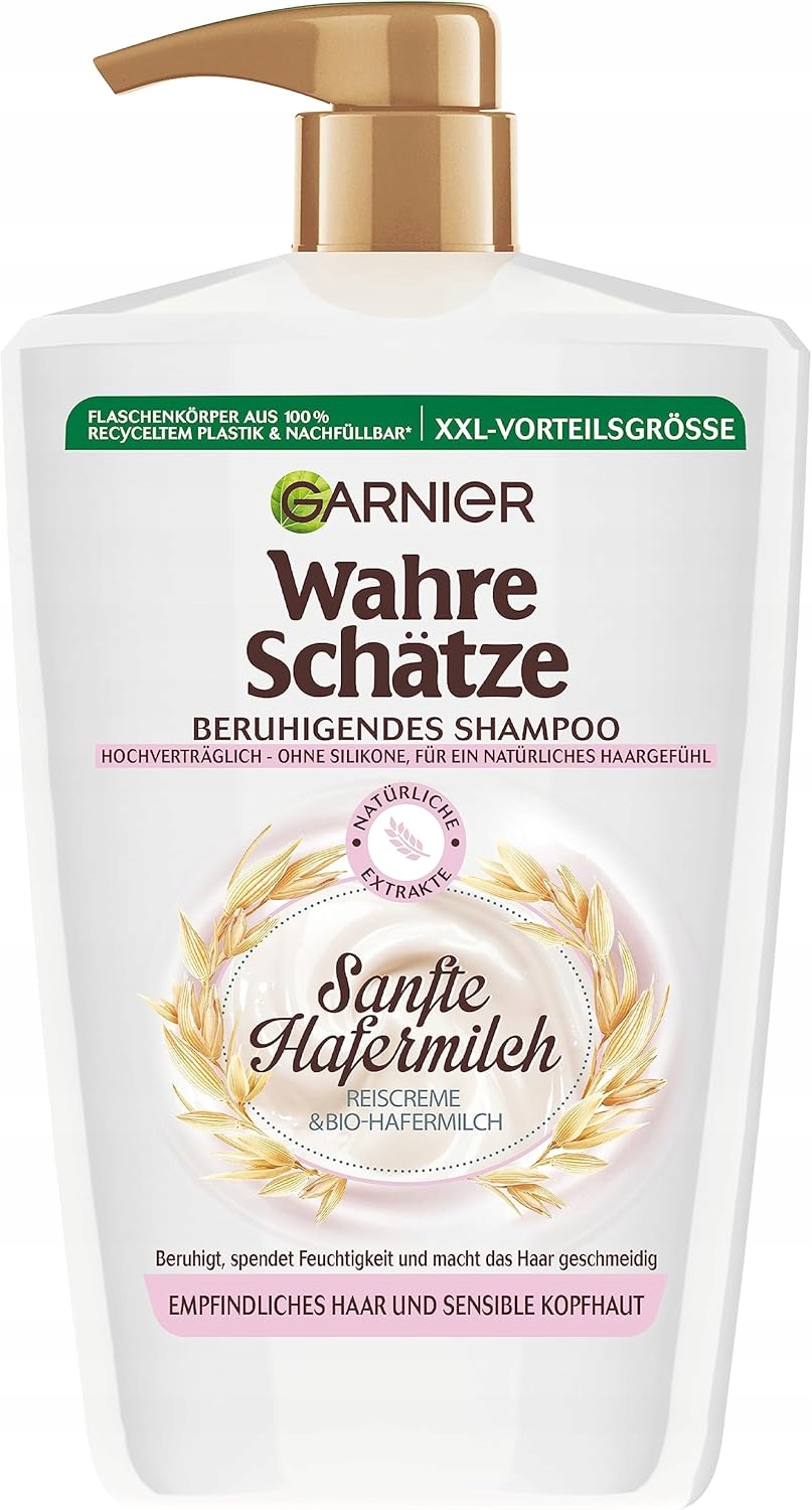 Garnier Wahre Schätze šampon ovesné mléko 1000 ml zklidňující hydratační