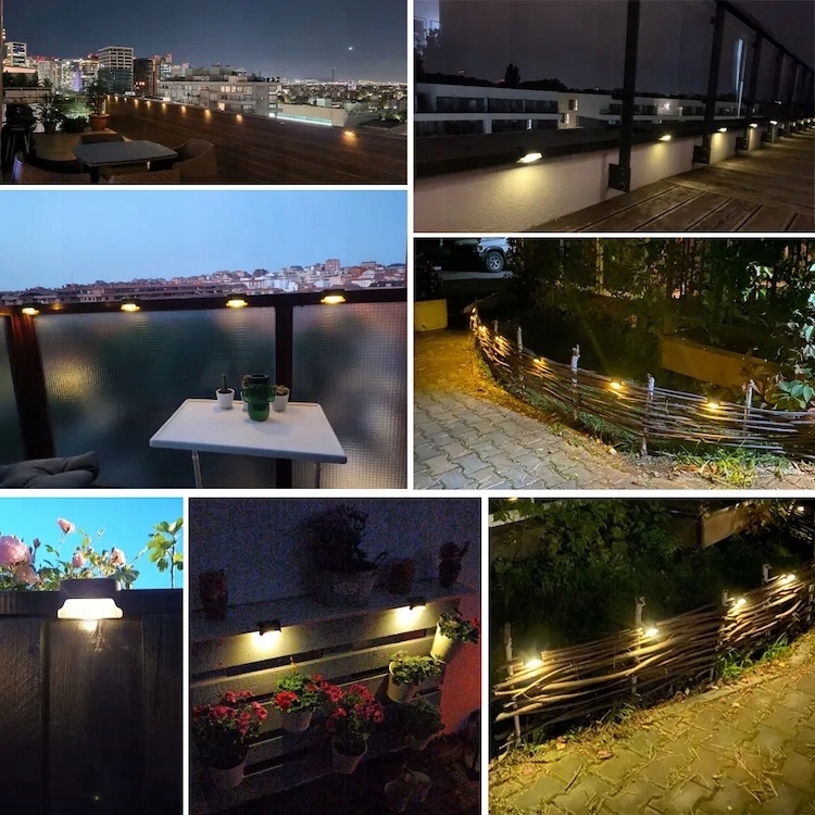 LAMPA SOLARNA LED OGRODOWE ZEWNĘTRZNA BALKON 8 SZT Kolor dominujący czarny