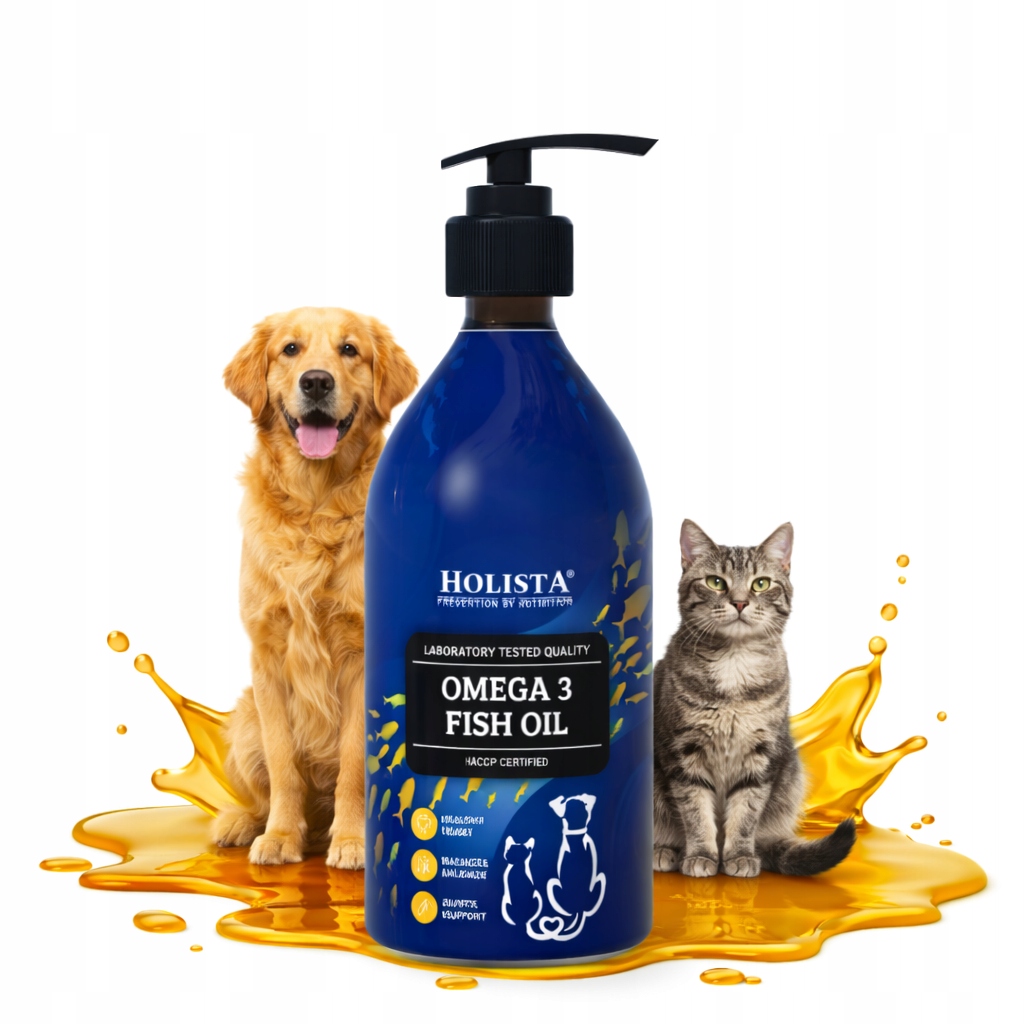 Olej Pro Psa A Kočky Omega 3 Holista 500 ml kůže, srst, klouby Epa Dha