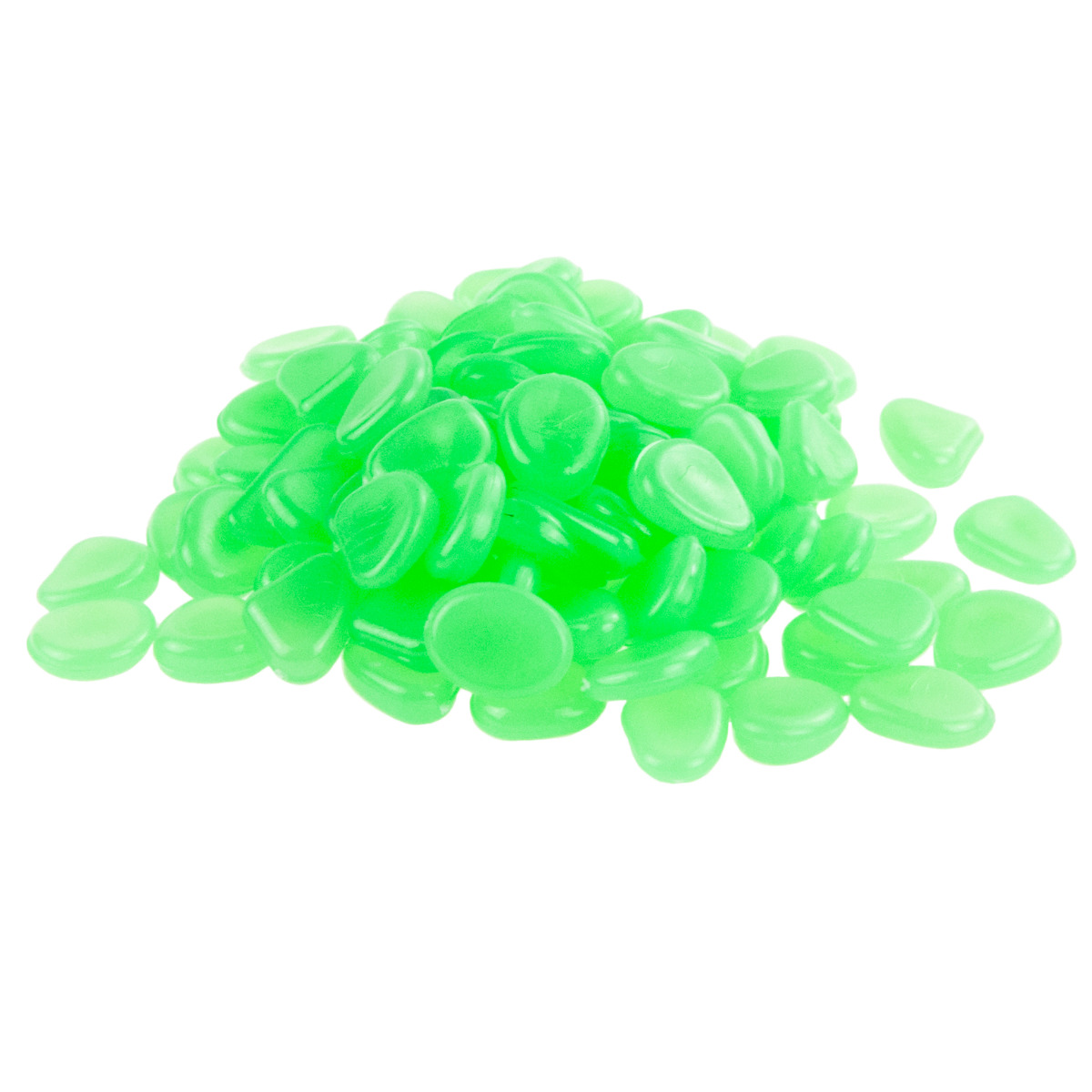 KAMIENIE ŚWIECĄCE FLUORESCENCYJNE KAMYKI 100SZT solarne Zielone do ozdoby Stan opakowania oryginalne