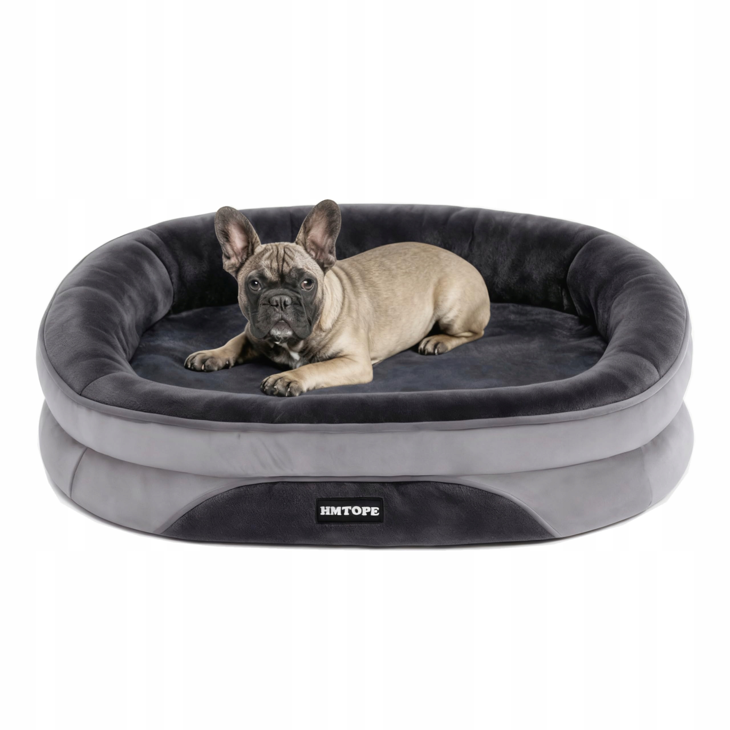 Levně Hmtope Pelíšek pro psy s nízkým okrajem, šedé, 71 x 53 x 14 cm