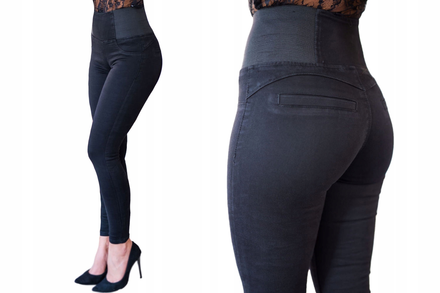 

Modelujące czarne spodnie damskie Push Up stan M