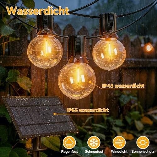 SOLAR LAMPKI OGRODOWE 10M 17 LED IP65 WODOODPORNE NA BALKON I DO OGRODU — miniatura 3