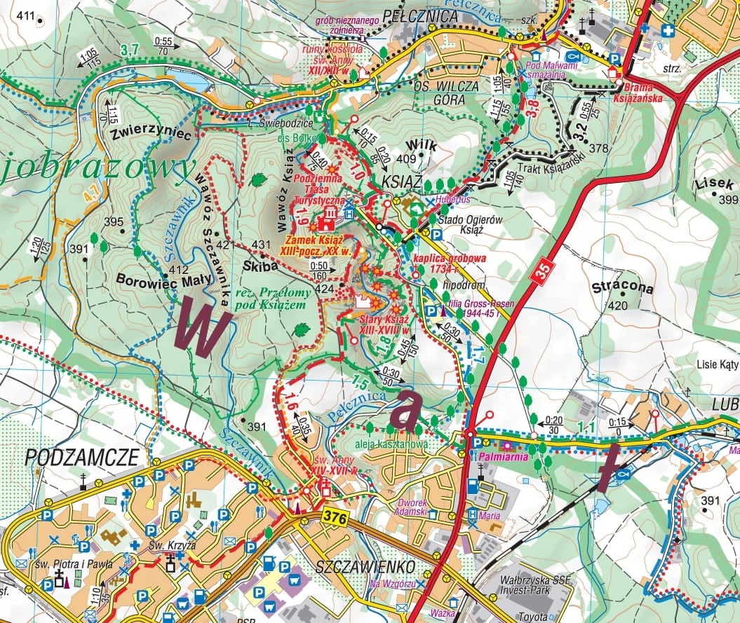 

Mapa tur. Góry Wałbrzyskie... lam 1:35 000