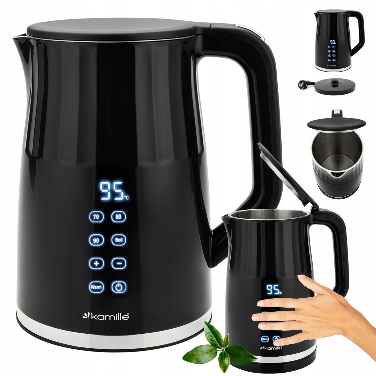 Czajnik Elektryczny 1,7L Regulacja Temperatury Panel Dotykowy 2200W Kamille