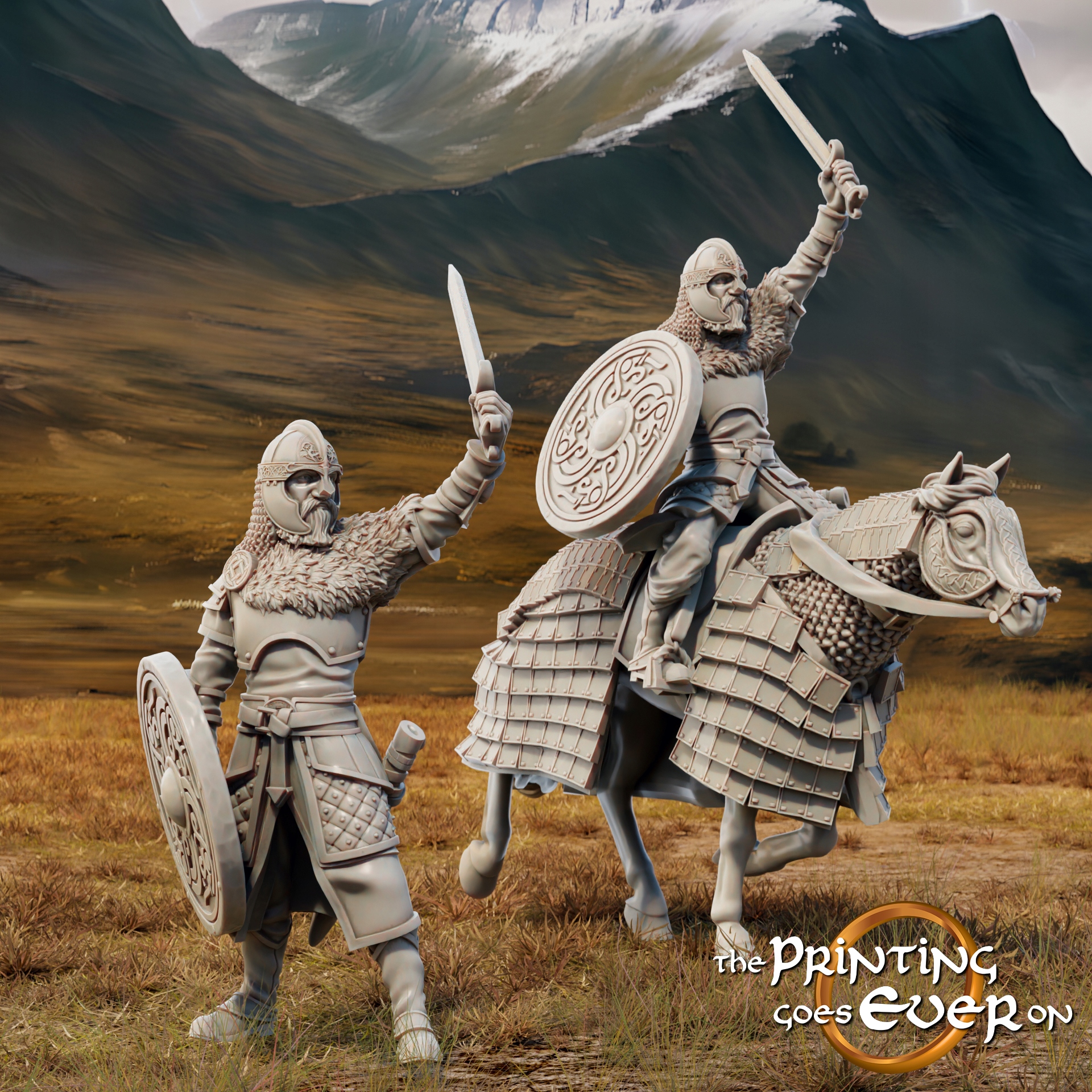 King Teobald On Foot and Mounted x2 The Printing G