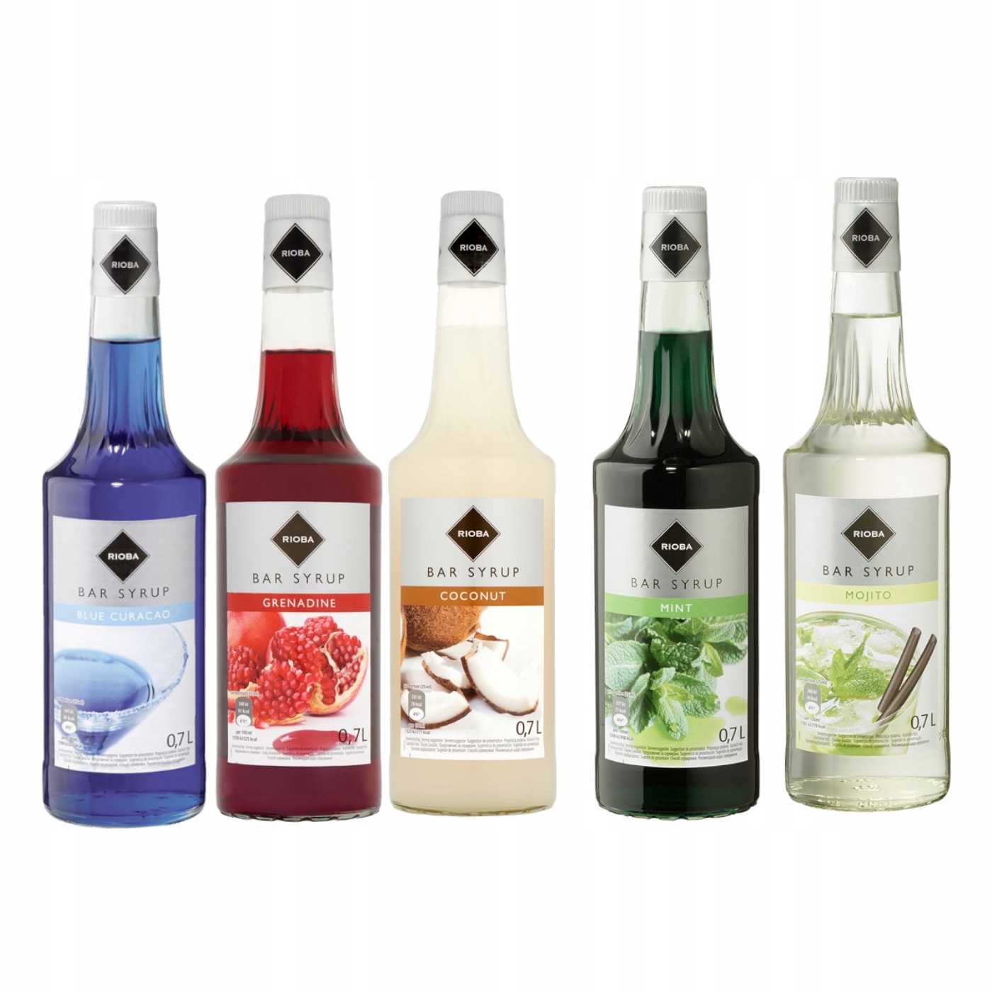 Levně 5 x barmanský sirup Rioba do nápojů 700 ml mix