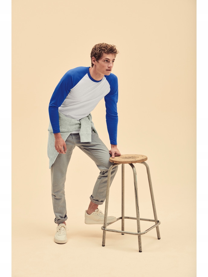 Koszulka z długim rękawem FRUIT Biały/Czarny XL Model longsleeve meskie