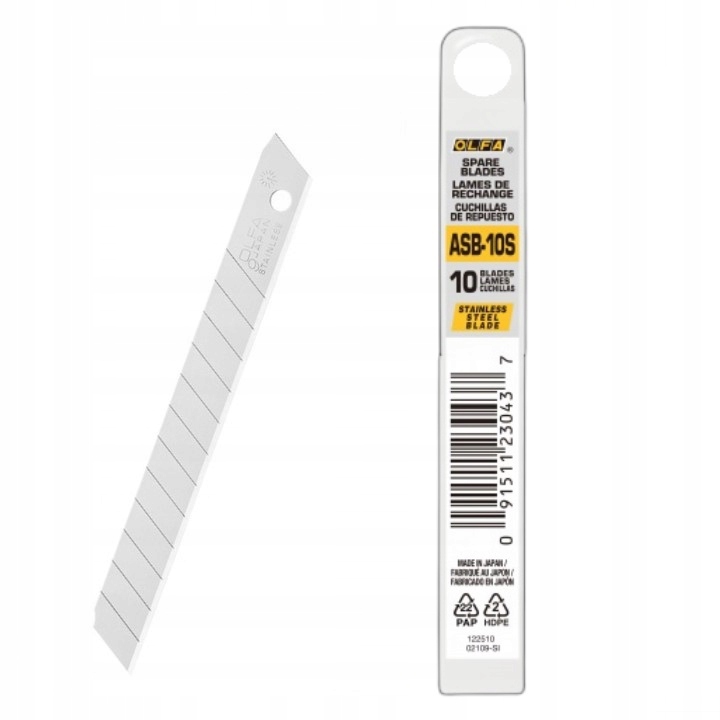 

Olfa ASB-10S Ostrza Segmentowe Nierdzewne x10 9mm