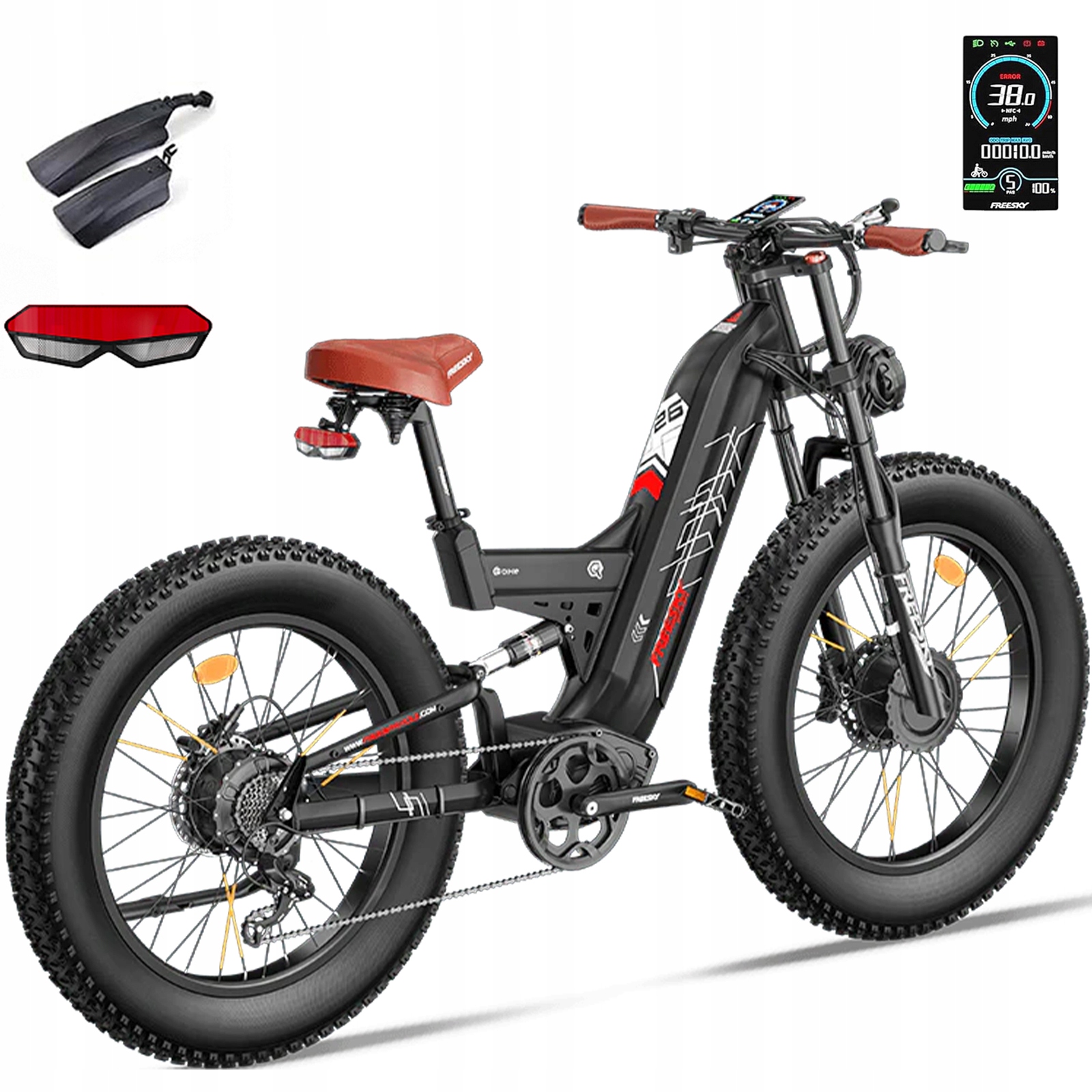 4000W Samsung 48V30AH Elektrické vozidlo Freesky M530 61KM/H 152KM+NFC 26“