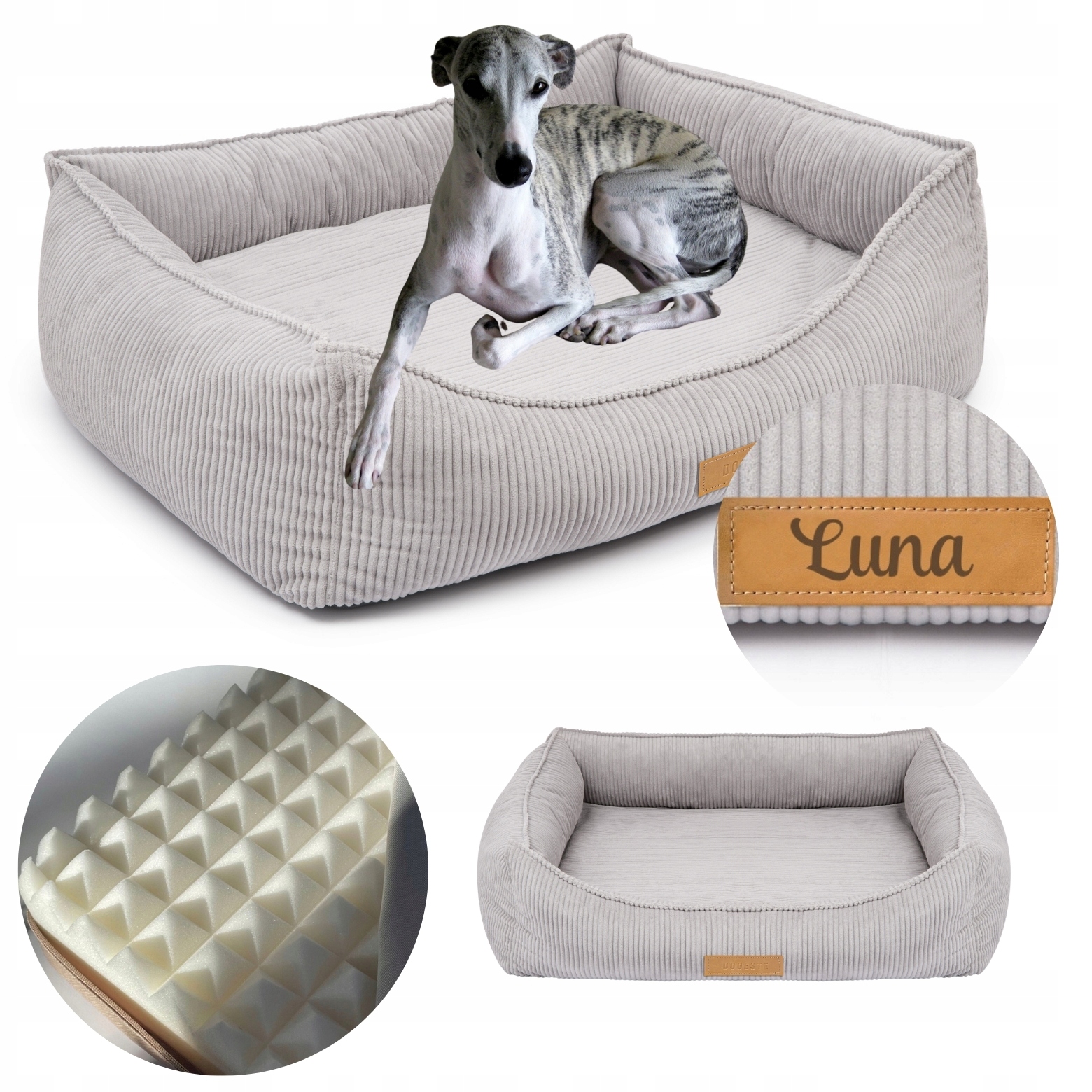 Pelíšek pro psa Ortopedické Potah Pohovka XXL Flex Gravírování jméno Bonus