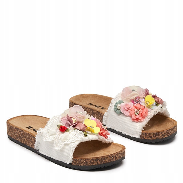 

Białe Klapki Damskie Tkaninowe Ososi 36