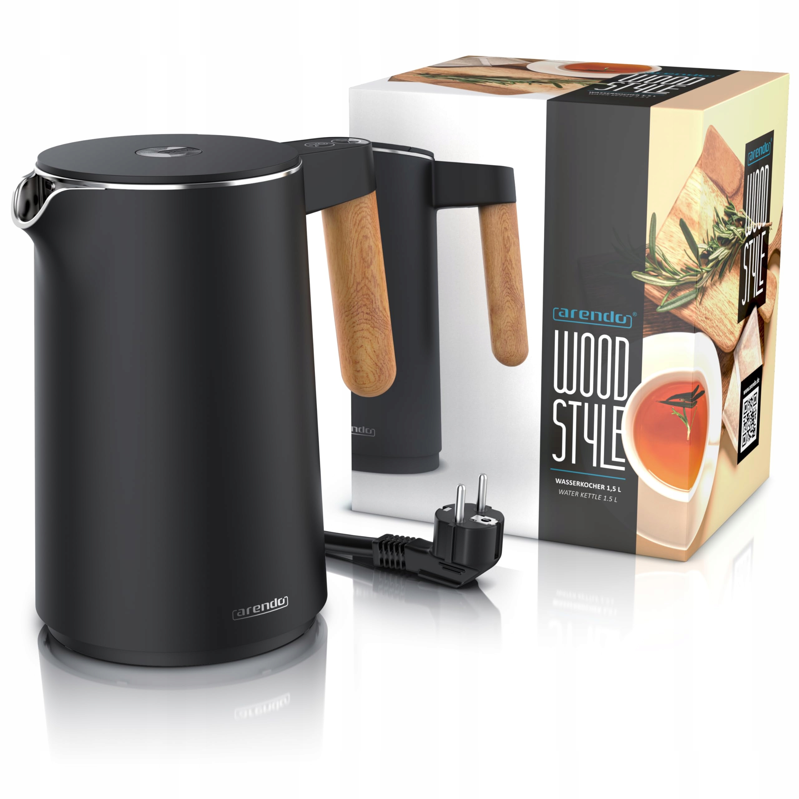 ARENDO Czajnik Elektryczny 1.5L Stal Nierdzewna BPA Free — miniatura 8