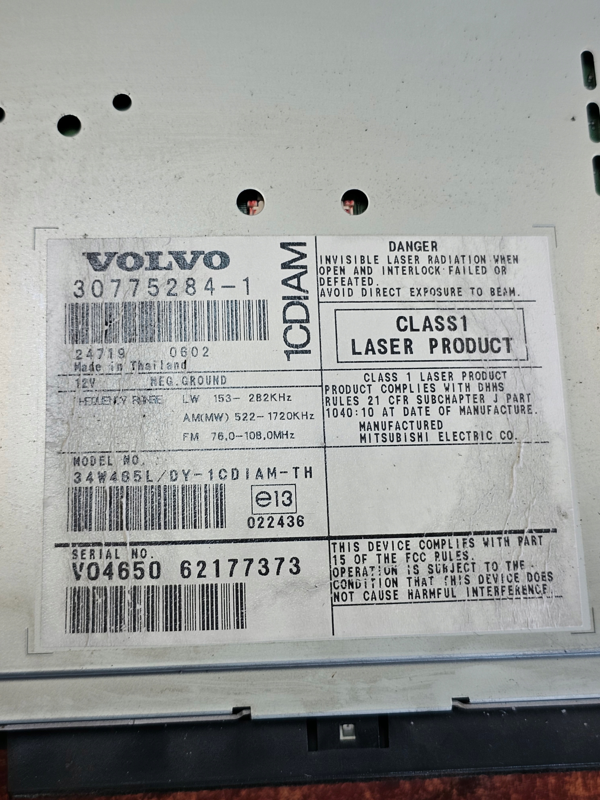 радио volvo V50 06' 30775284-1