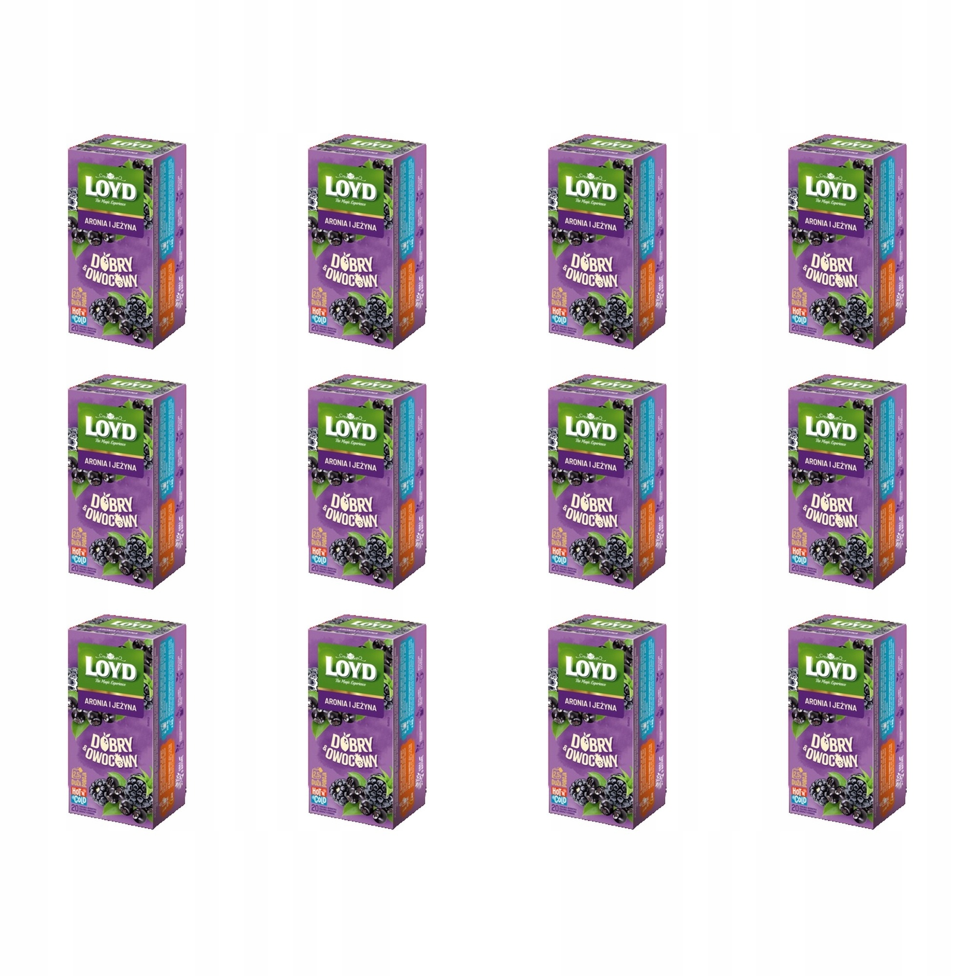 12 x 50 g Expresní ovocná herabata Loyd Aronia Ostružina Dobrá&Ovocná