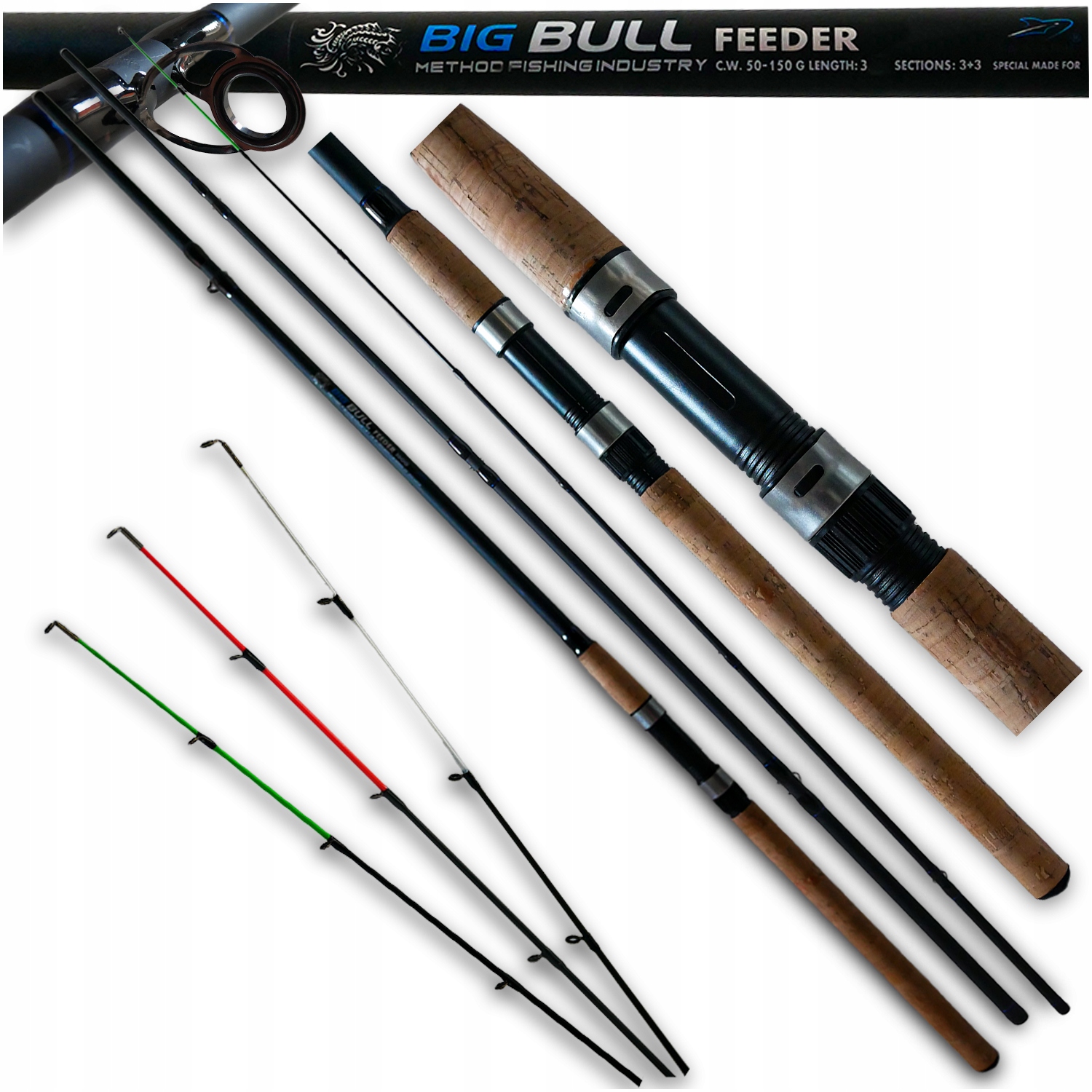 Wędka Feeder Classic Metoda 3.3m Karp Leszcz Rzeka Carbon 3 szczytówki