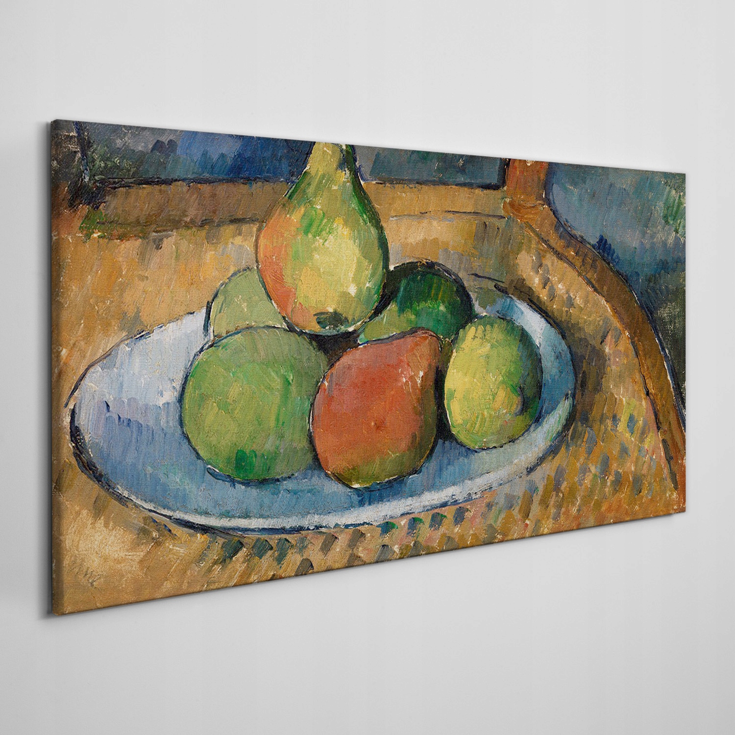 

Obraz płótno Talerz z owocami na krześle 100x50 cm