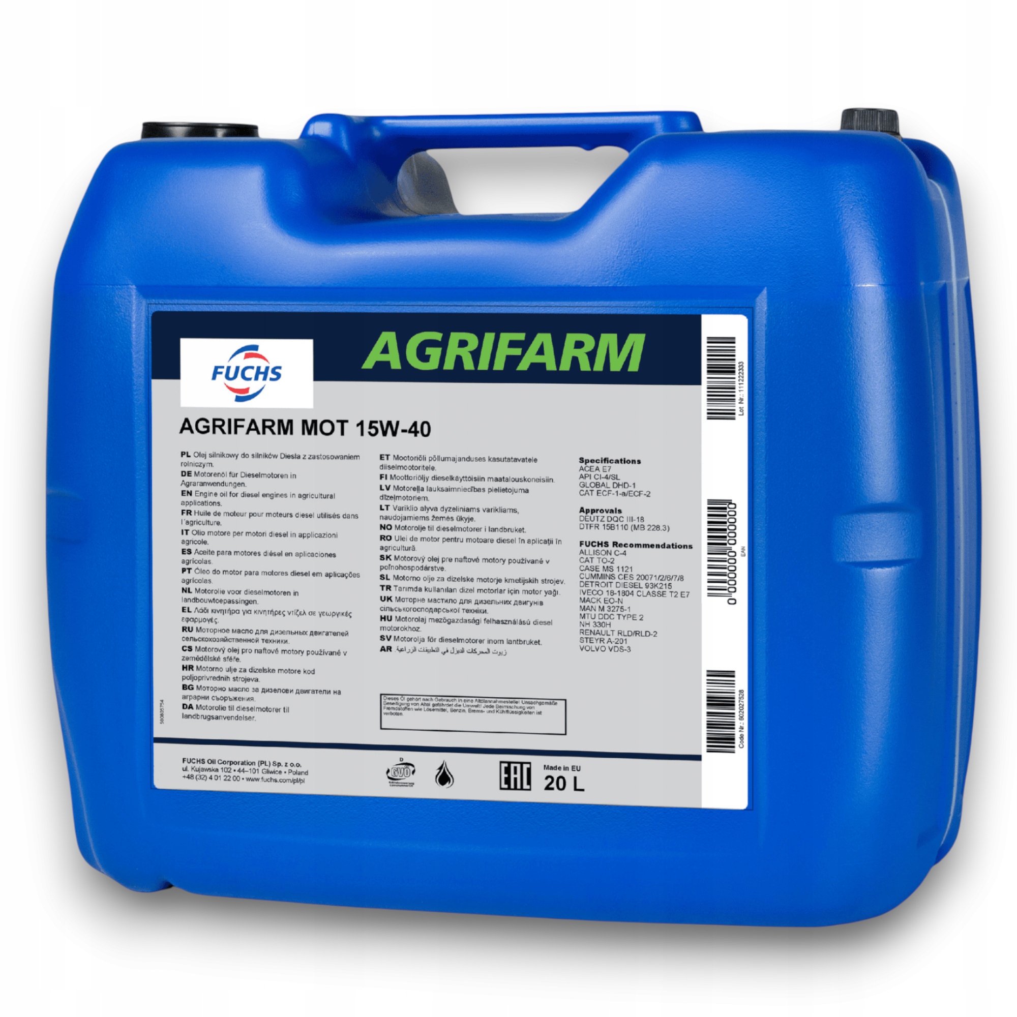 Olej silnikowy Fuchs Agrifarm Mot 15W-40 20l