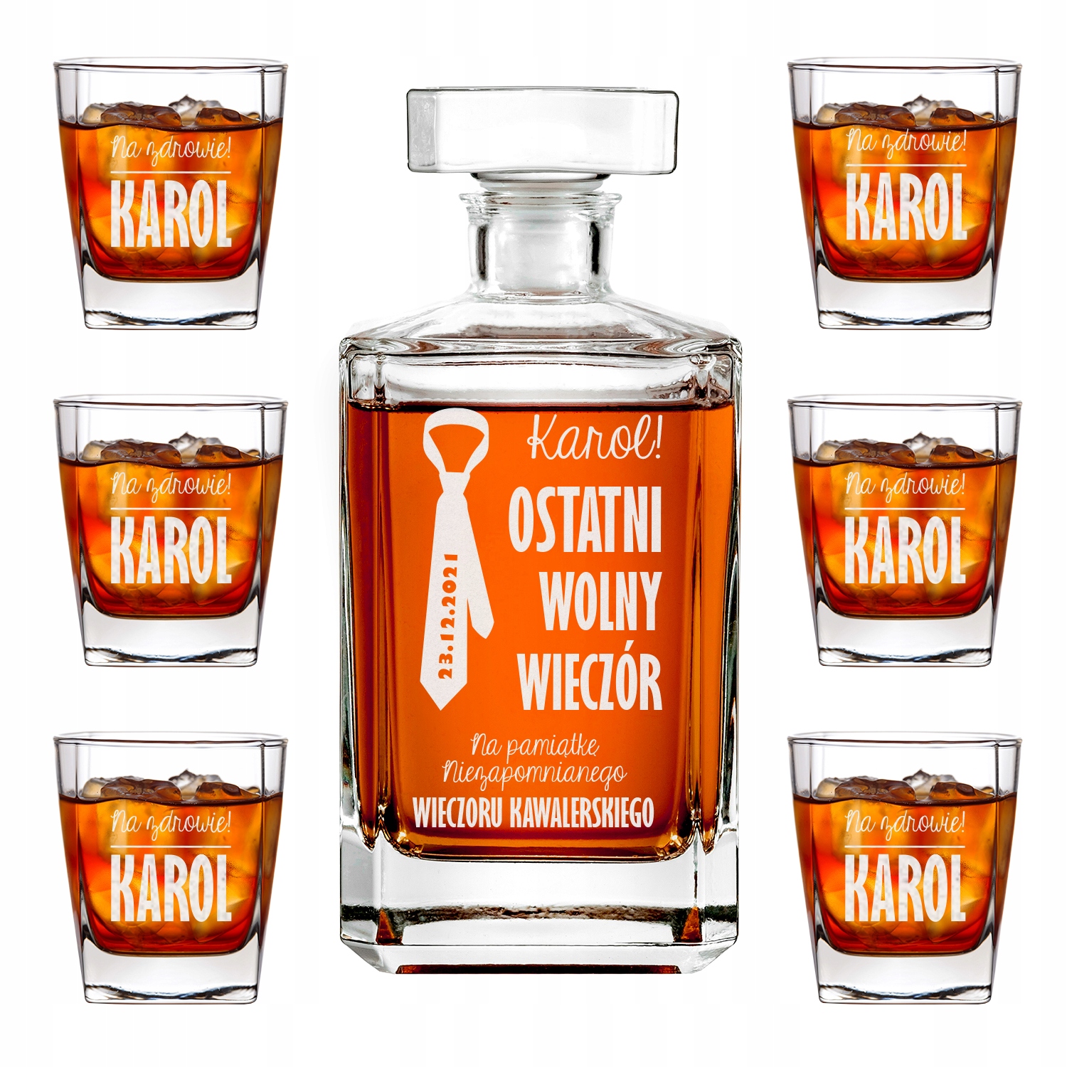 

Prezent Wieczór Kawalerski Szklanki Whisky x6