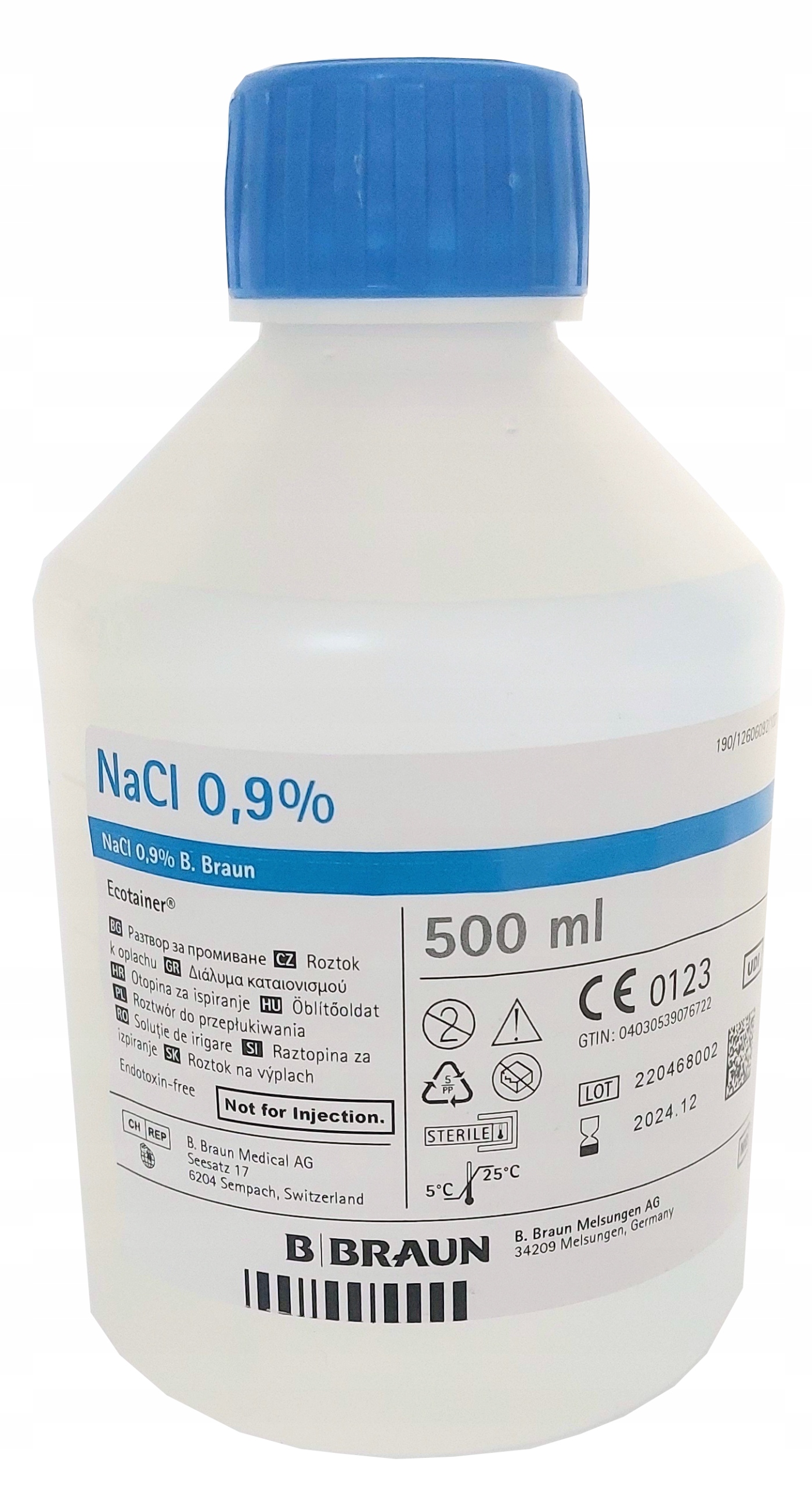 

Sól fizjologiczna NaCl 0,9%Natrium Chloratum 500ml
