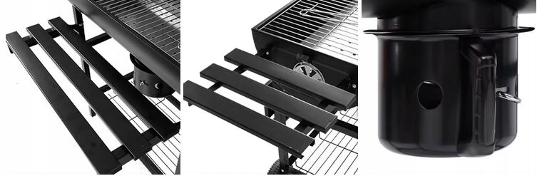 GRILL GRIL WĘGLOWY BECZKA Z POKRYWĄ POPIELNIK OGRODOWY DUŻY 71X35CM Szerokość grilla 108 cm