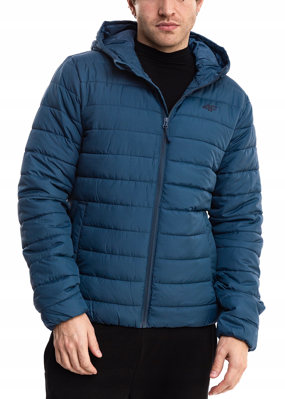 Pánská sportovní péřová bunda 4F s kapucí, S Kapucí , prošívaná, vel XXL