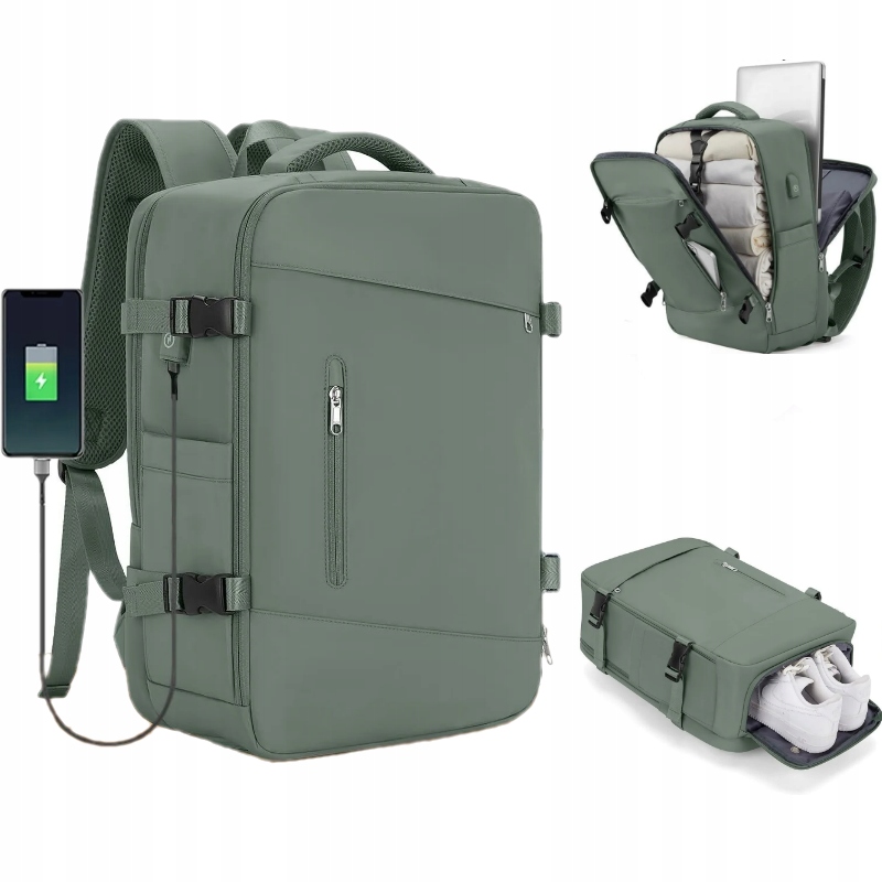 Batoh kabinový příruční zavazadlo 46×32×16 Usb voděodolný notebook 15,6