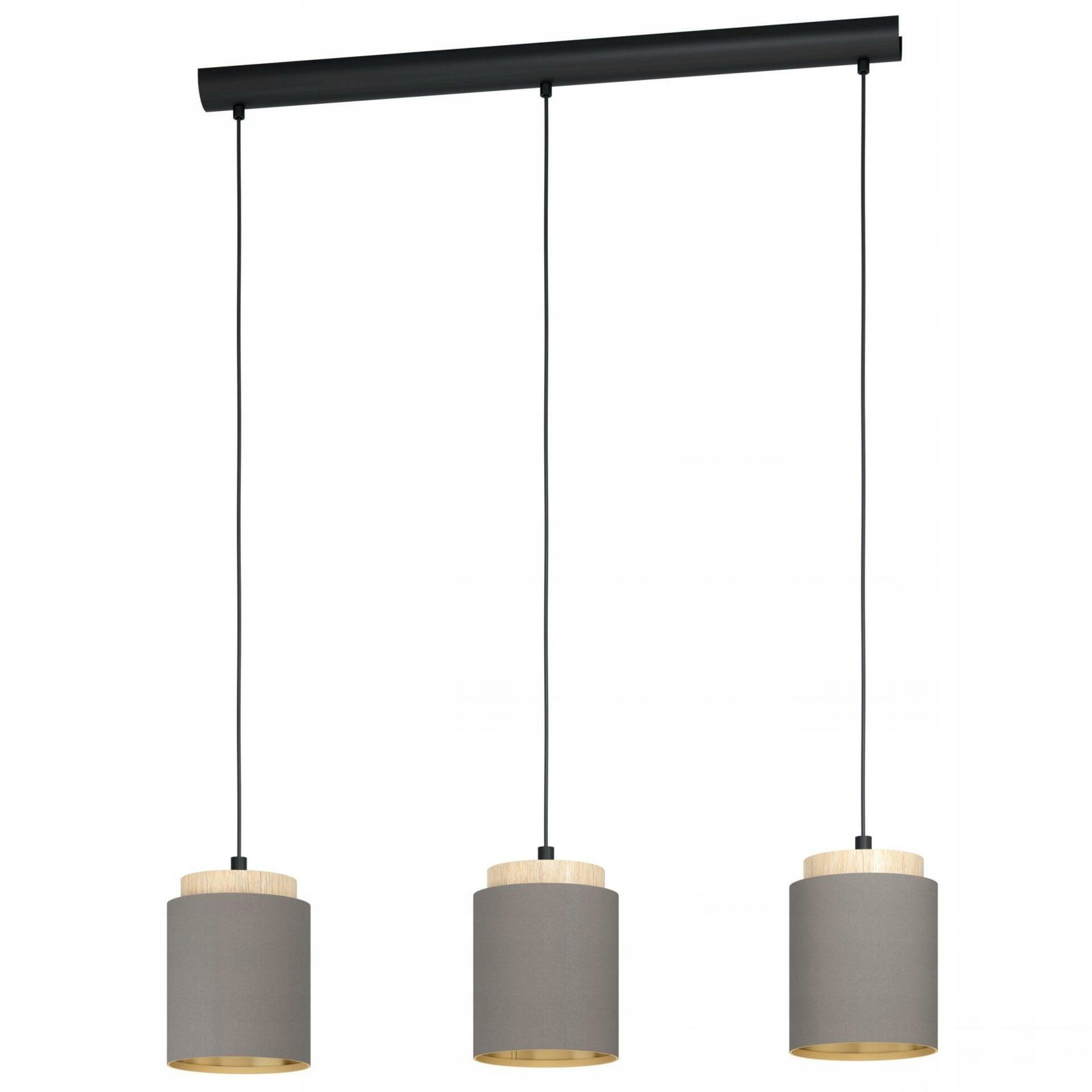 Závesné svietidlo Eglo Albariza E27 3x max. 40W cappuccino/drevo