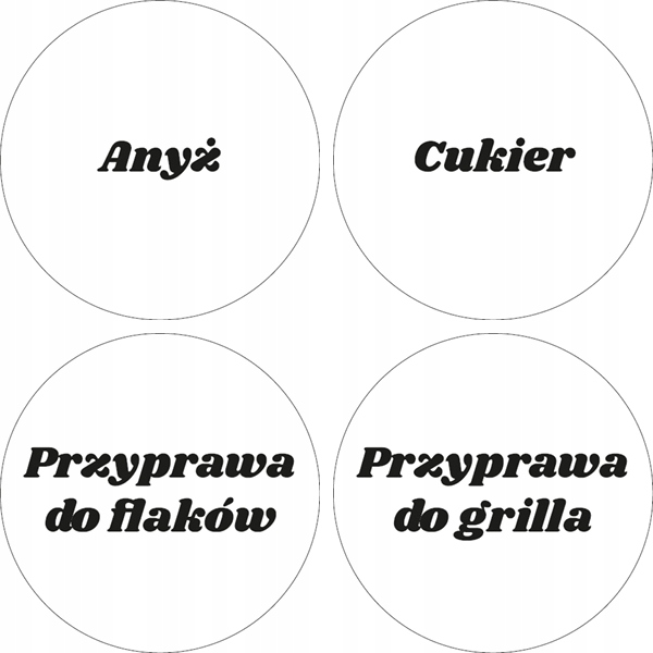 

Naklejki etykiety na przyprawy 140 szt folia