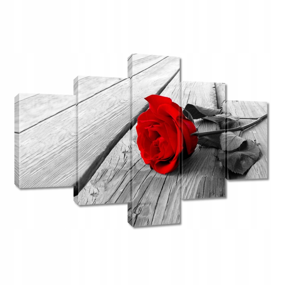 

Obrazy 100x70 Czerwona róża na drewnie