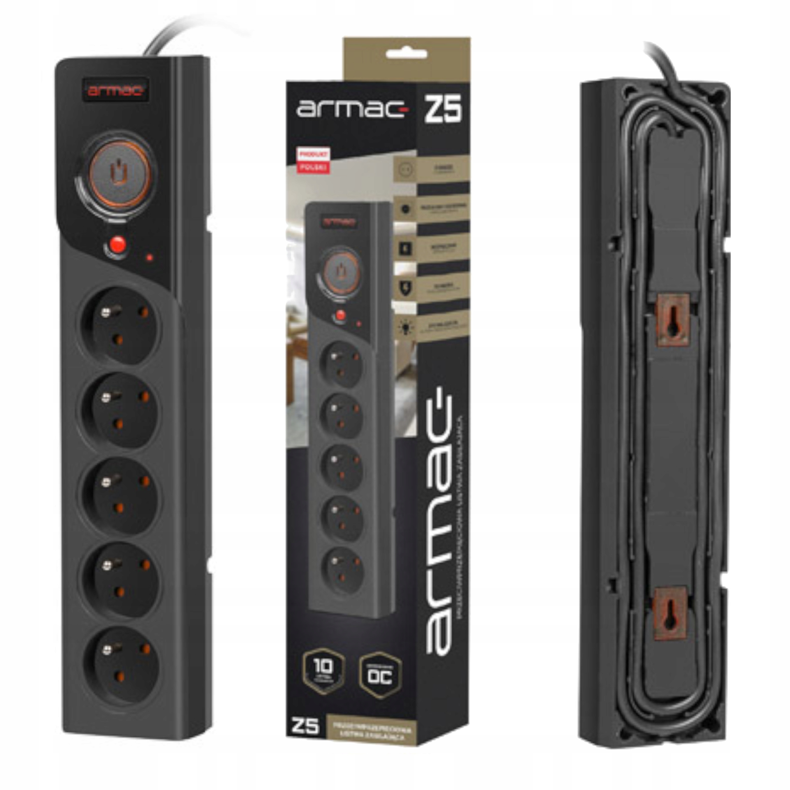 

Listwa Zasilająca Armac Z5 Czarna 3M 5X 230V 10A