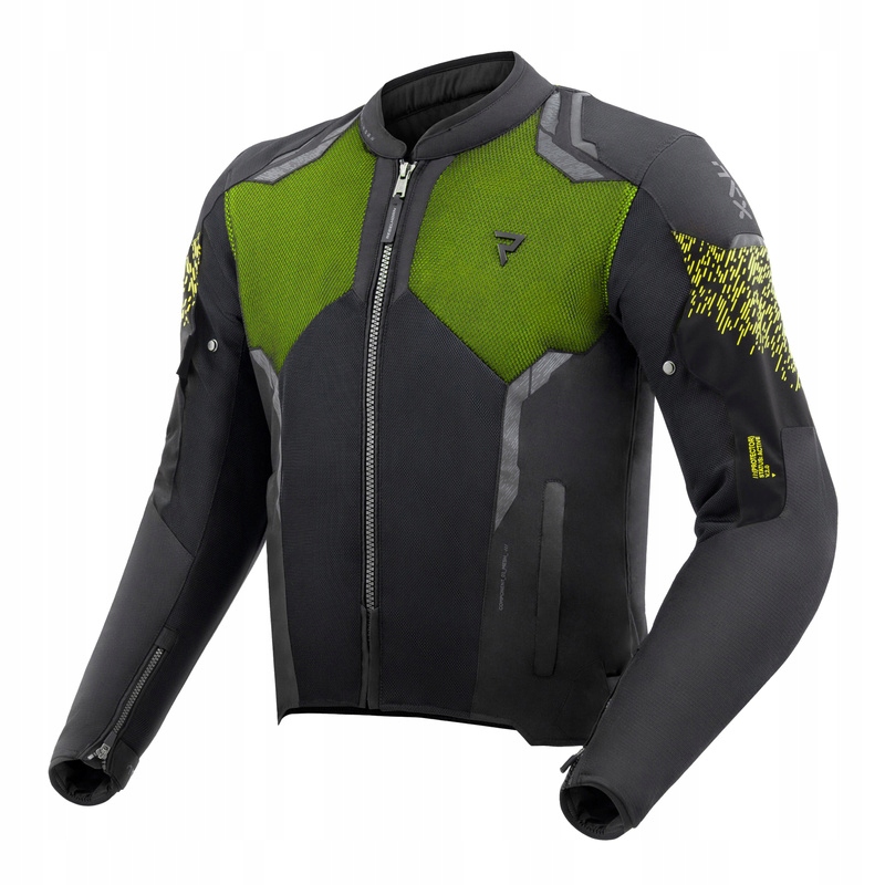 Textilná Motocyklová Bunda Rebelhorn Jax Black Fluo Yellow L