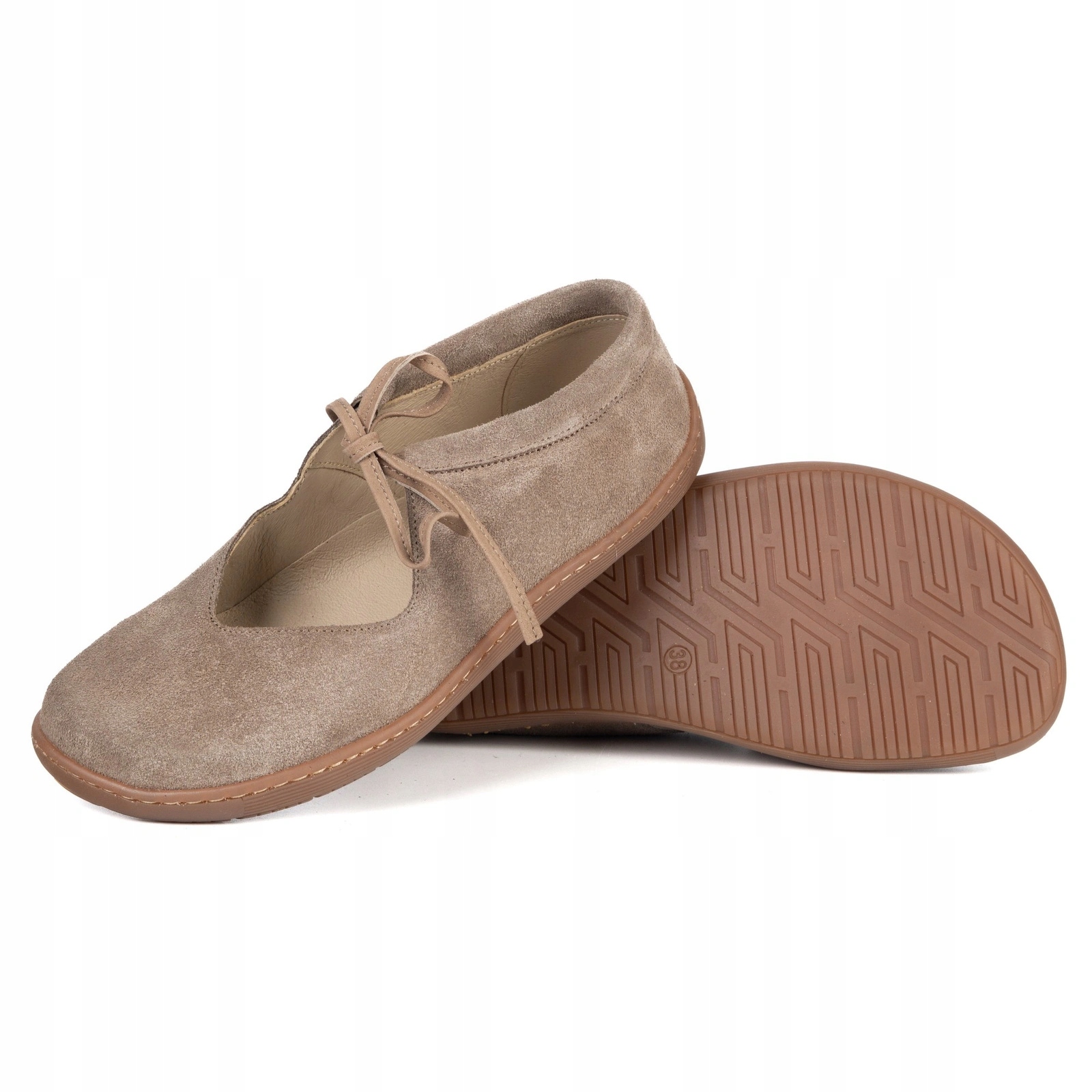 Kožené barefoot boty Olivier Classic Lace 1317 cappuccino velur 42