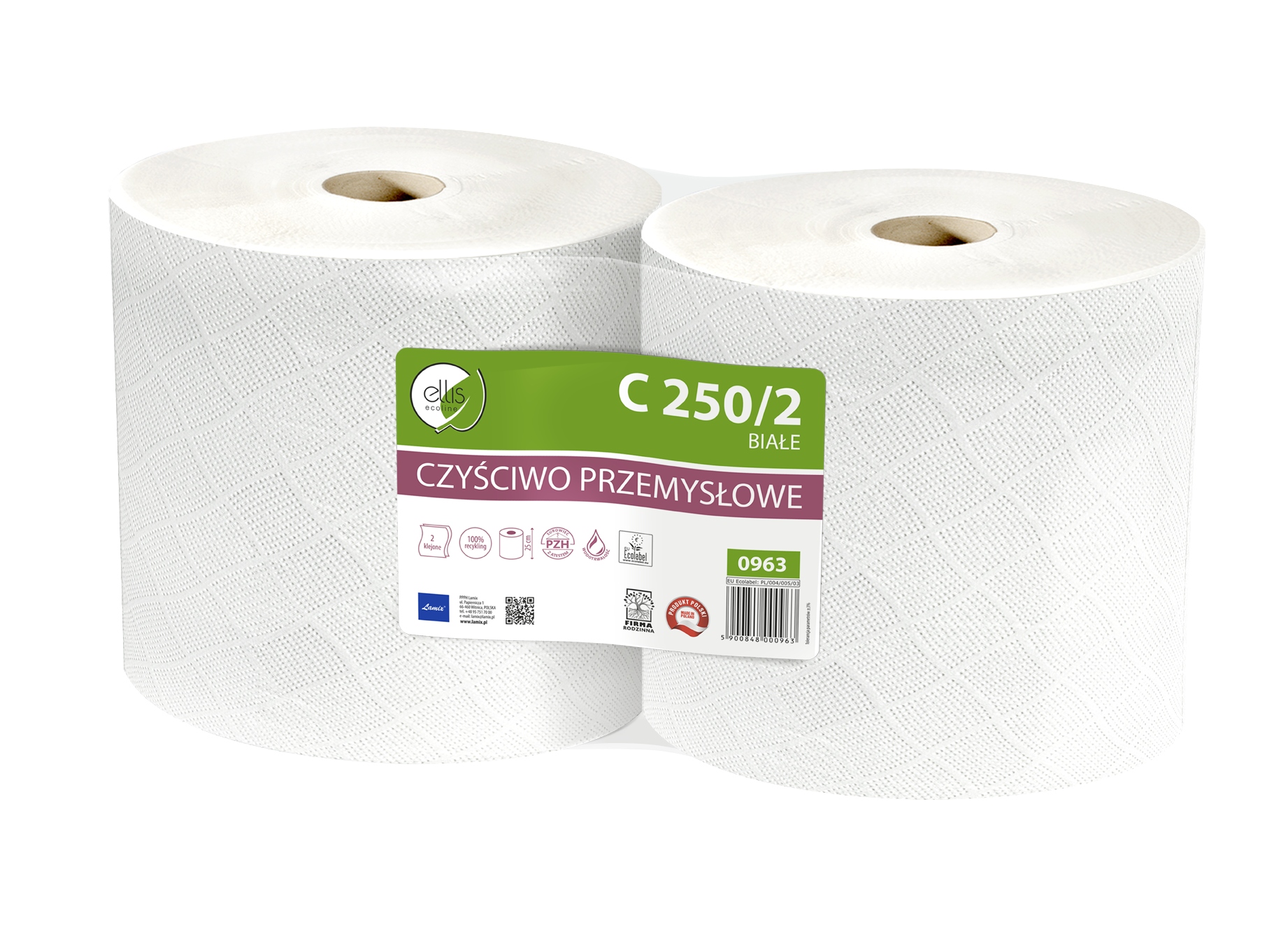 Levně 2x Čisticí Utěrka 240 m 2W Lamix Ecoline papírový ručník recyklovaný papír