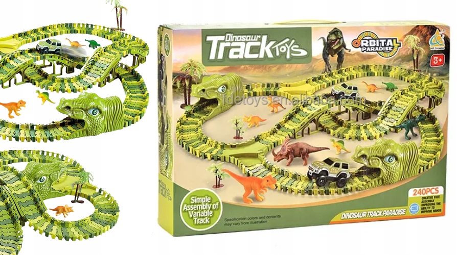 

Mega Tor Wyścigowy Dinozaur Park Magic Track 240el