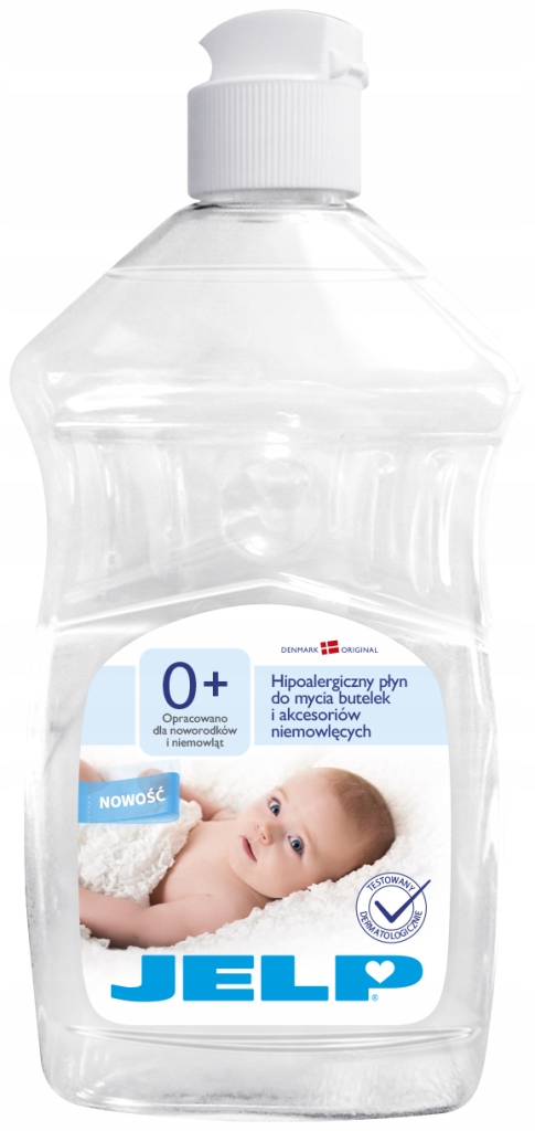 JELP 0+ HIPOALERGICZNY PŁYN DO MYCIA BUTELEK AKCESORIÓW NIEMOWLĘCYCH 500ML