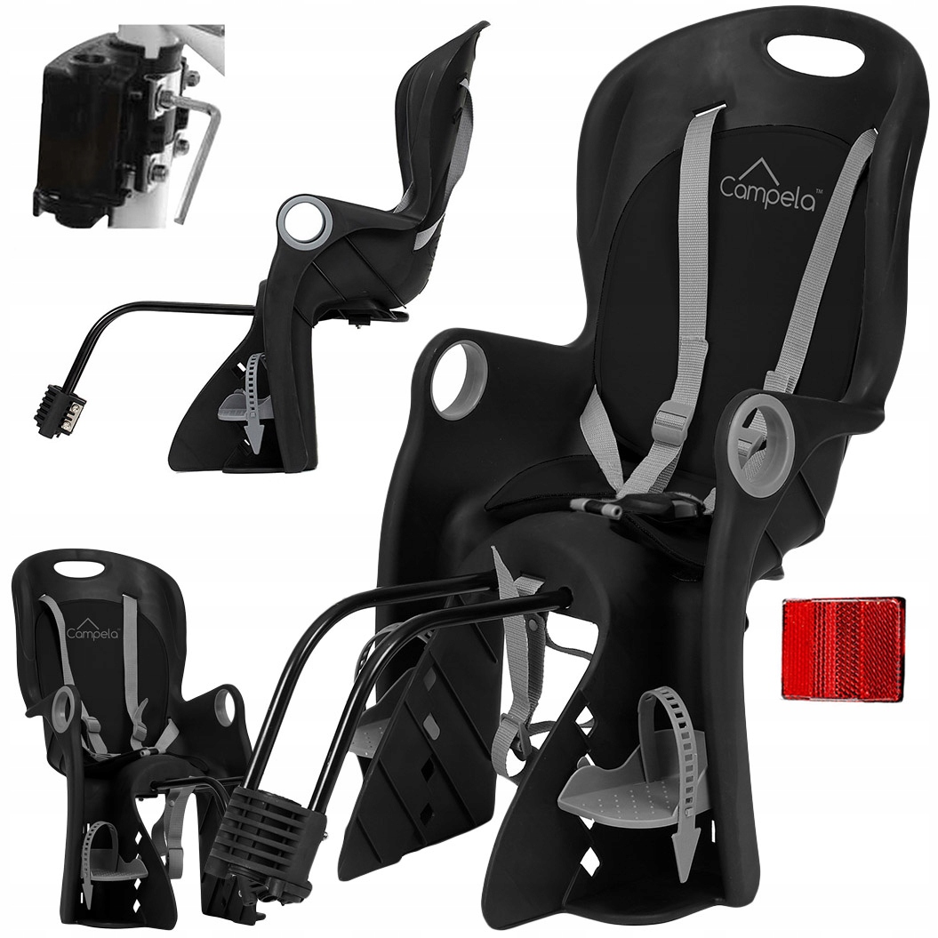 FOTELIK ROWEROWY TYLNY 22 KG DO RAMY DO BAGAŻNIKA BEZPIECZNY REGULOWANY