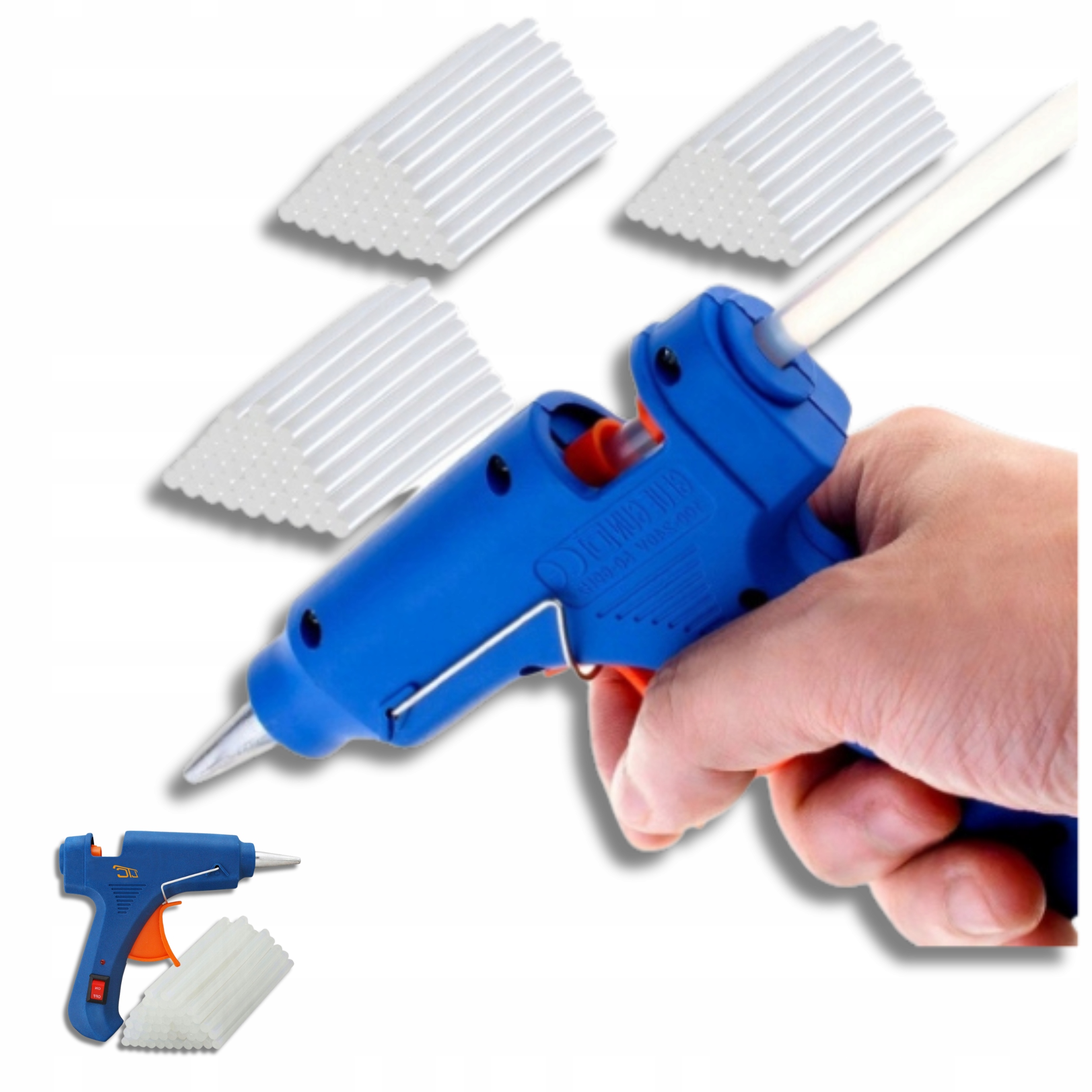 PISTOLET DO KLEJENIA NA GORĄCO + 120 LASEK KLEJU