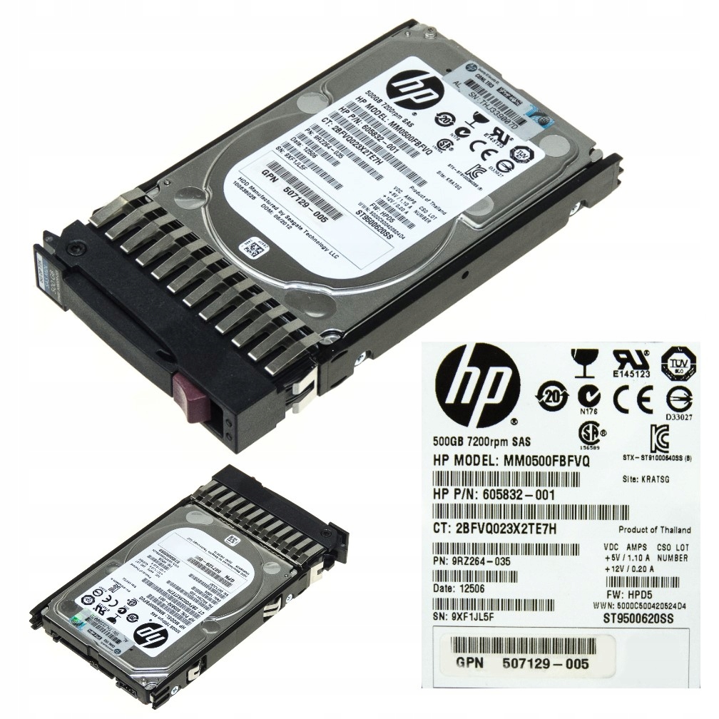 HP MM0500FBFVQ 500GB SAS 7200RPM 2.5'' 508009-001 Producent HP