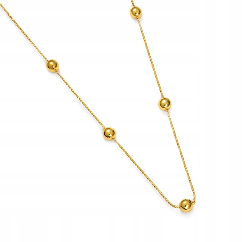 Zlatý Náhrdelník S Kuličkami Řetízek Kuličky Módní Choker Pro Mládež