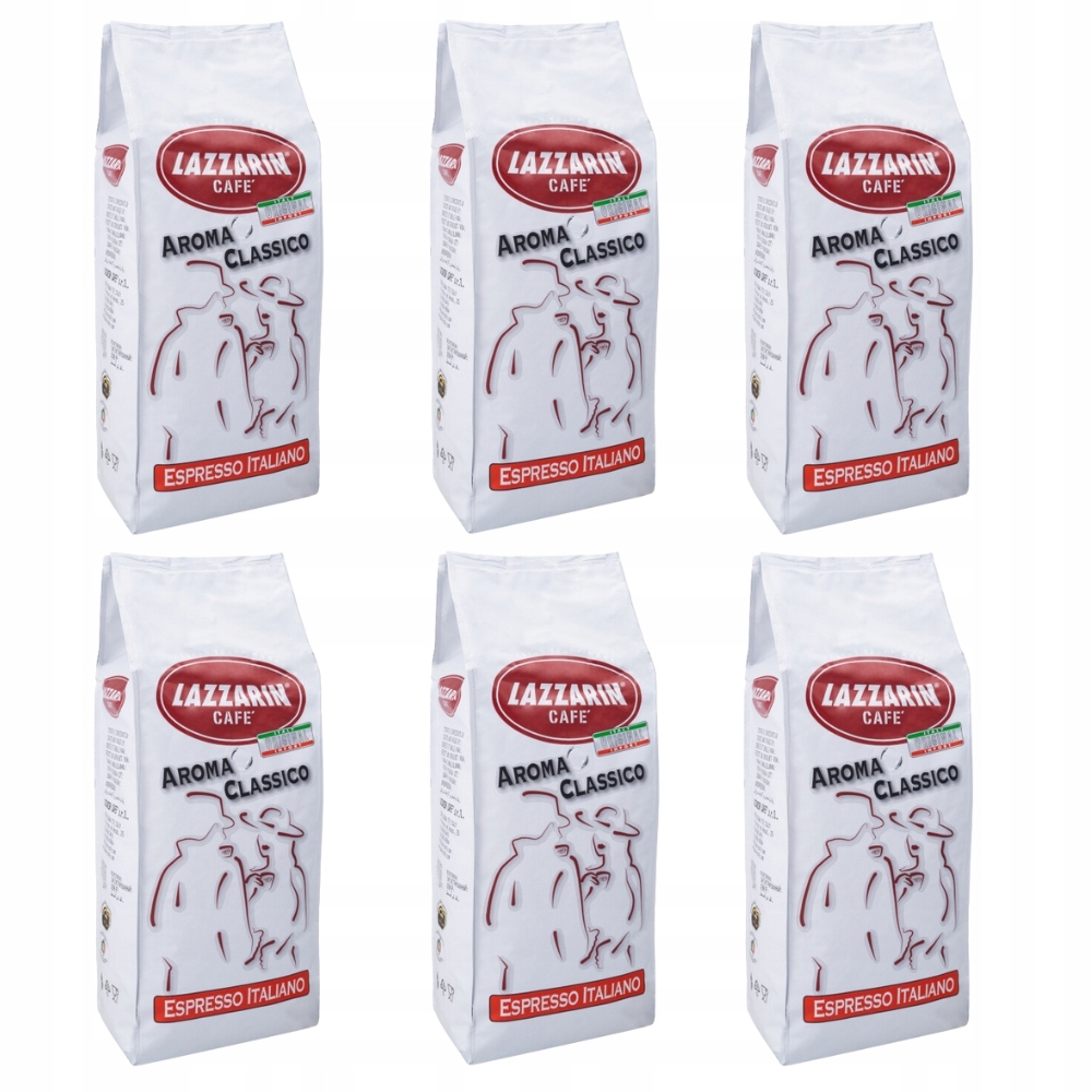 Levně Italská Káva zrnková Lazzarin Aroma Classico, čerstvě pražená, sada 6 kg