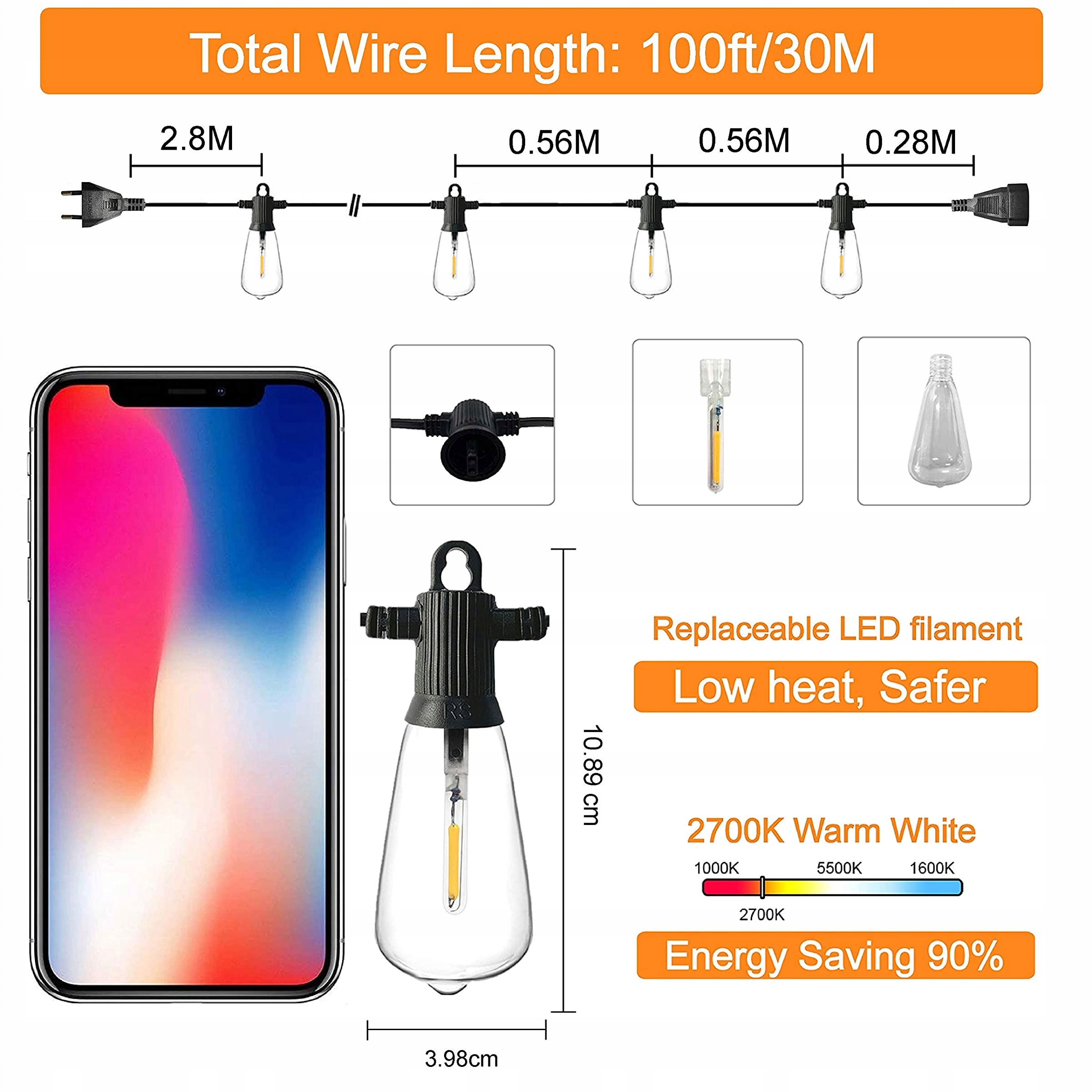 ZOTOI Lampki Ogrodowe Girlanda Światełka 7.6 M — miniatura 13