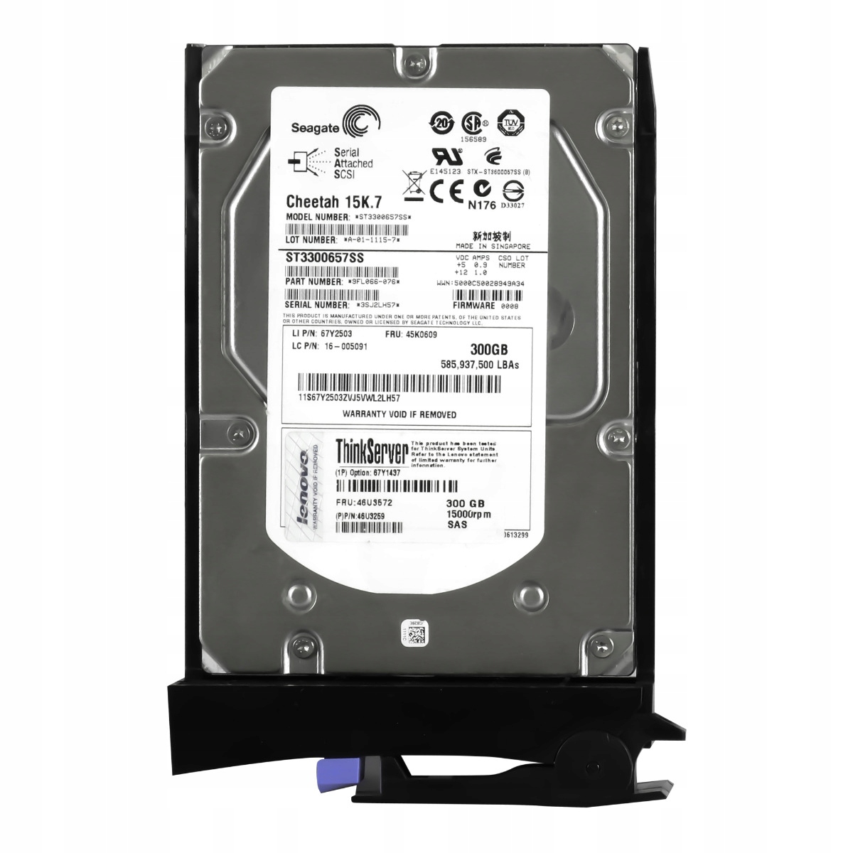 Lenovo 46U3572 45K0508 300GB SAS-2 15K 16MB 3.5'' ST3300657SS
