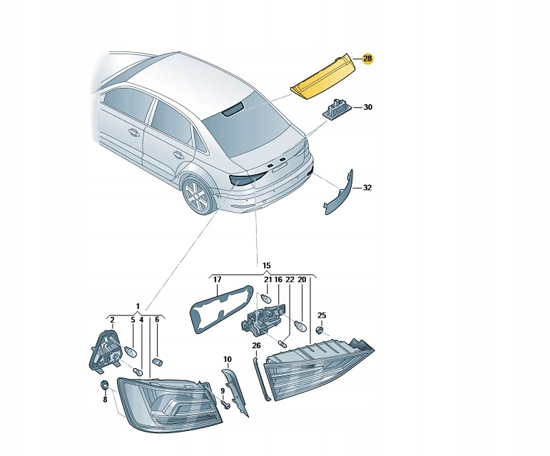 *TRZECIE ŚWIATŁO HAMOWANIA AUDI A3 OE: 4G5945097B