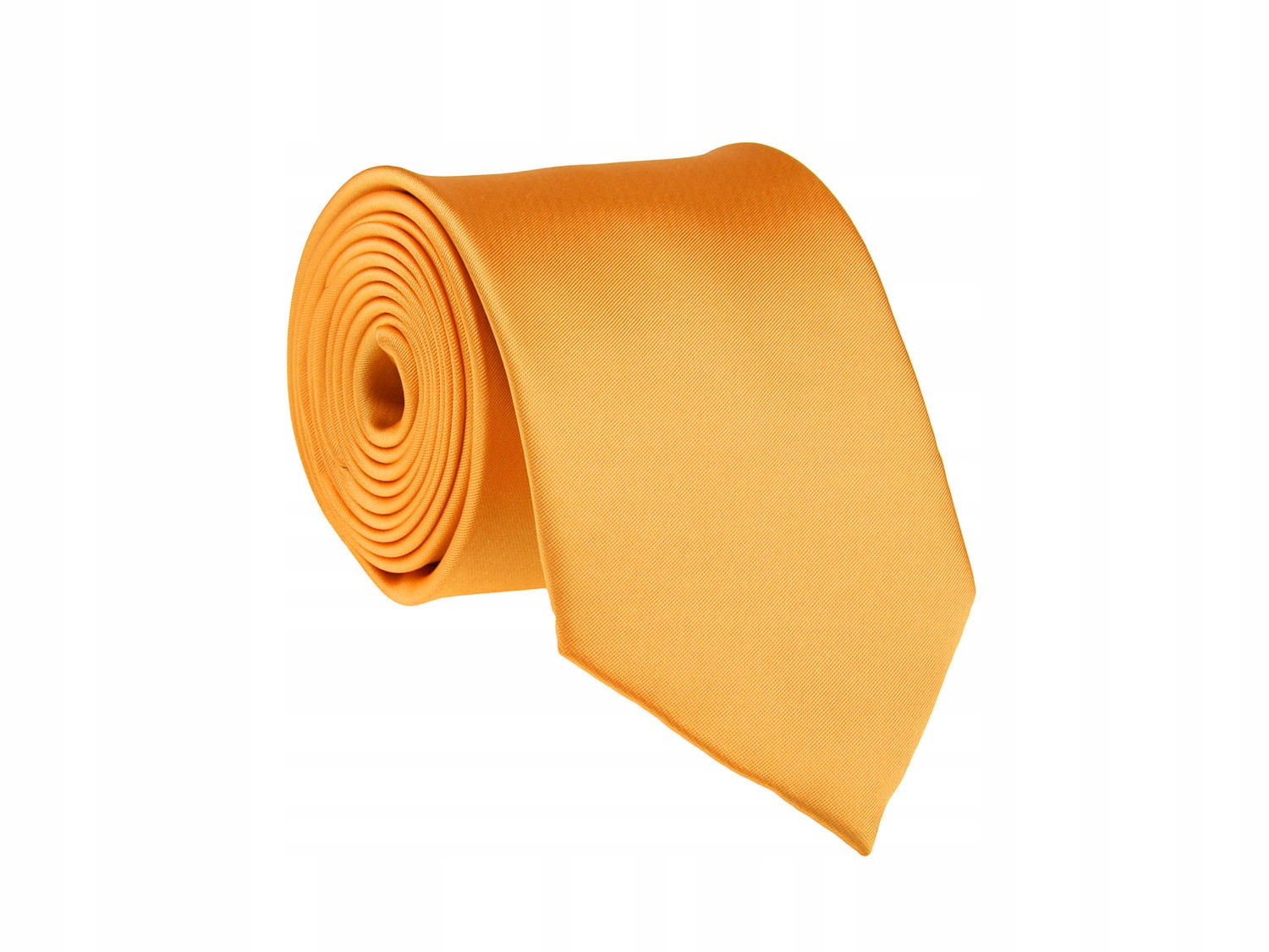KLASYCZNY GŁADKI MĘSKI KRAWAT 8 cm BURSZTYNOWY