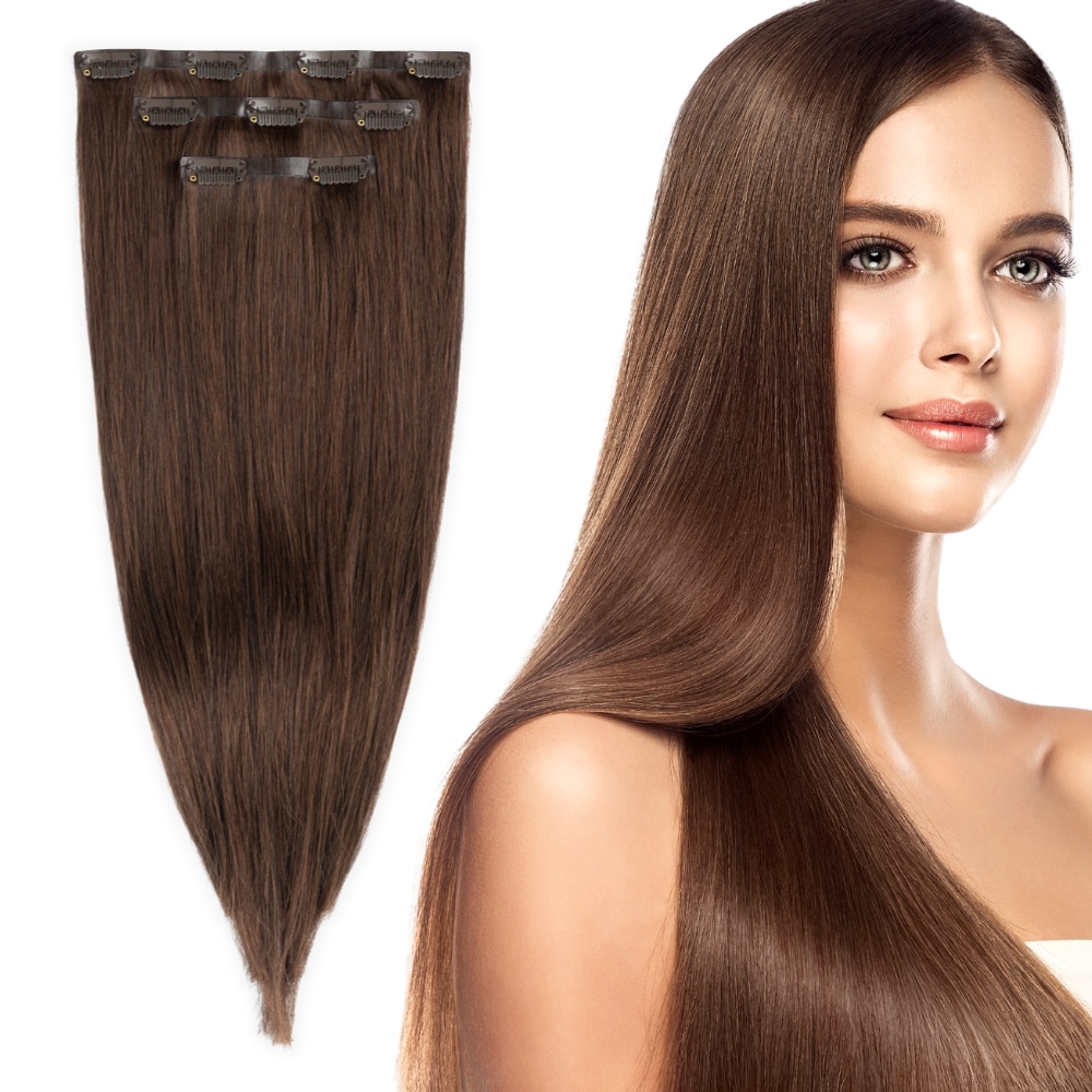 Bezešvé Clip In přírodní vlasy 40 cm 3 pásky #4