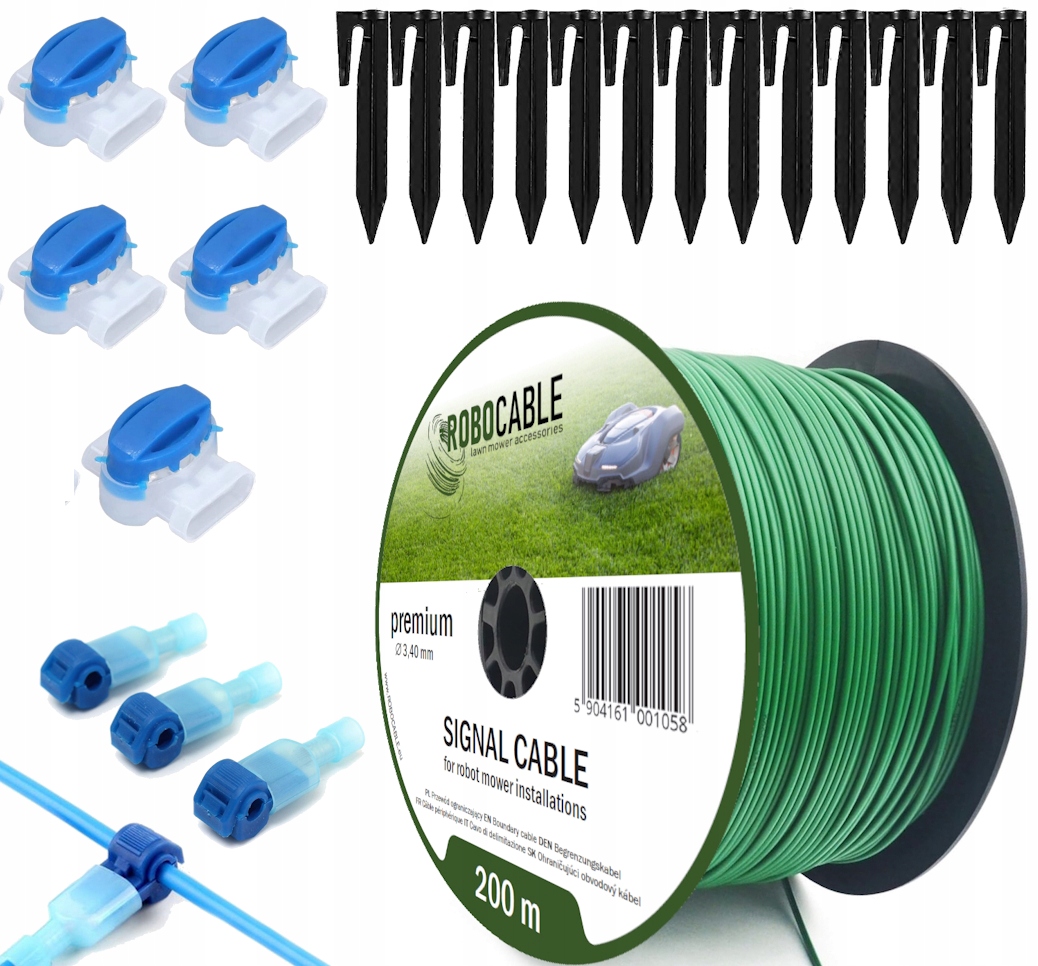 Kabel pro omezení sekačky Sada 200 m Robocable kolíky 3,4 mm