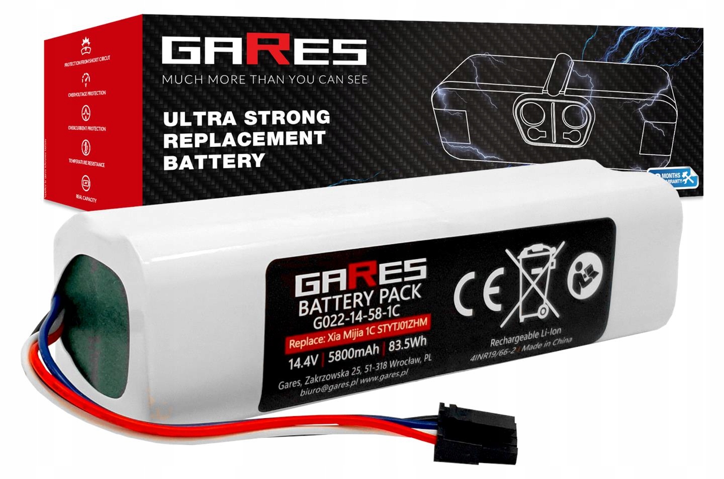 Bateria do Xiaomi Mi Robot Vacuum Mop 1C Mijia 1C STYTJ01ZHM 14,4V 5,8Ah