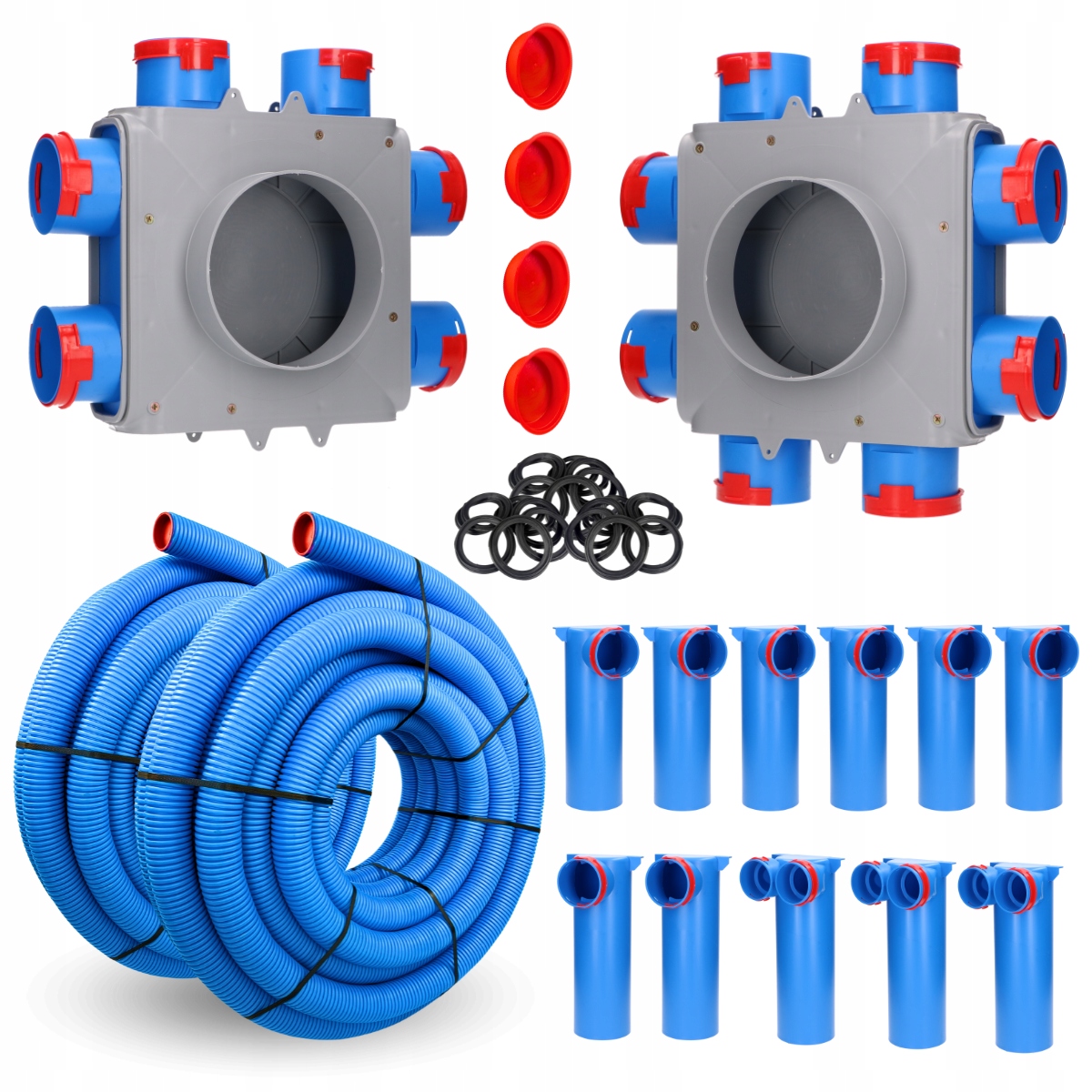 Sada Pro Rekuperaci fi90 kanály, rozdělovače, expanzní boxy
